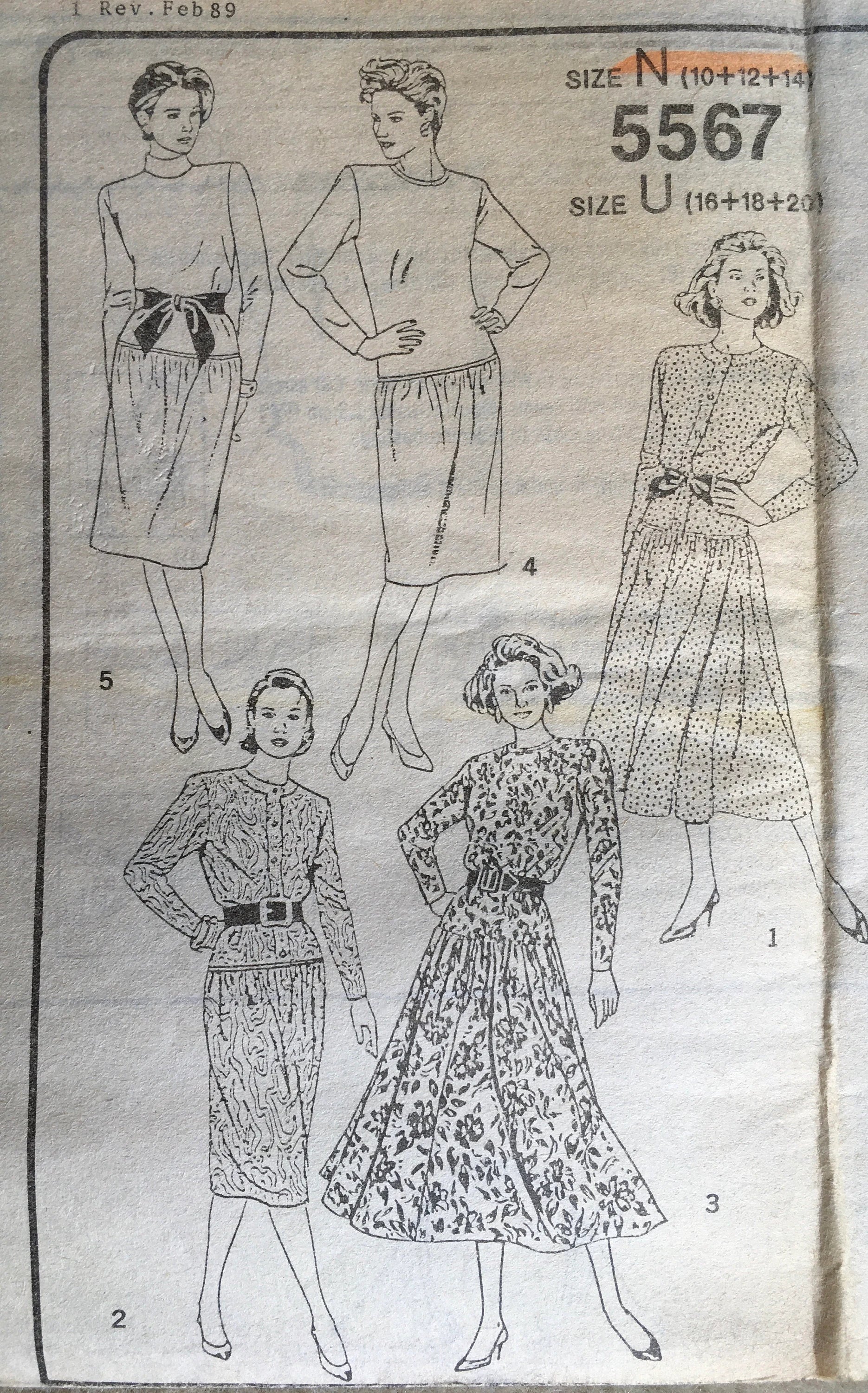 5567 Sewing Pattern (Vintage) UNCUT