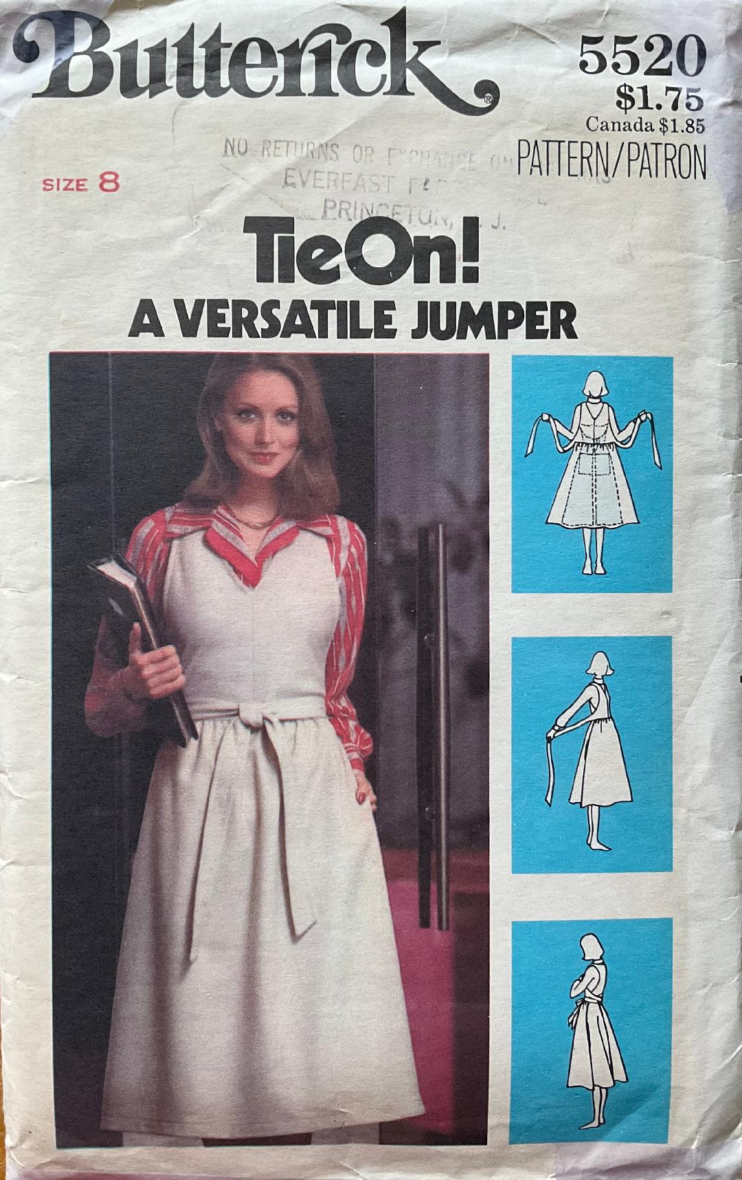 Butterick 5520 Sewing Pattern (Vintage) CUT