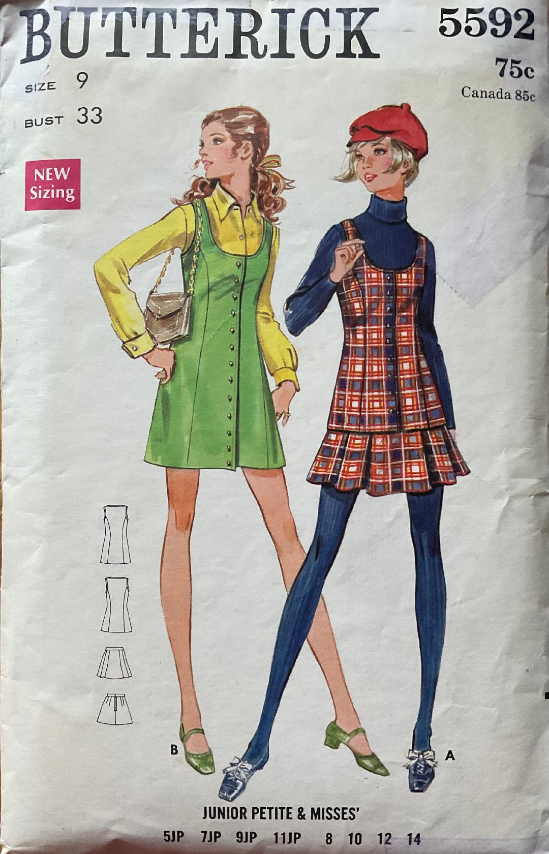 Butterick 5592 Sewing Pattern (Vintage) CUT