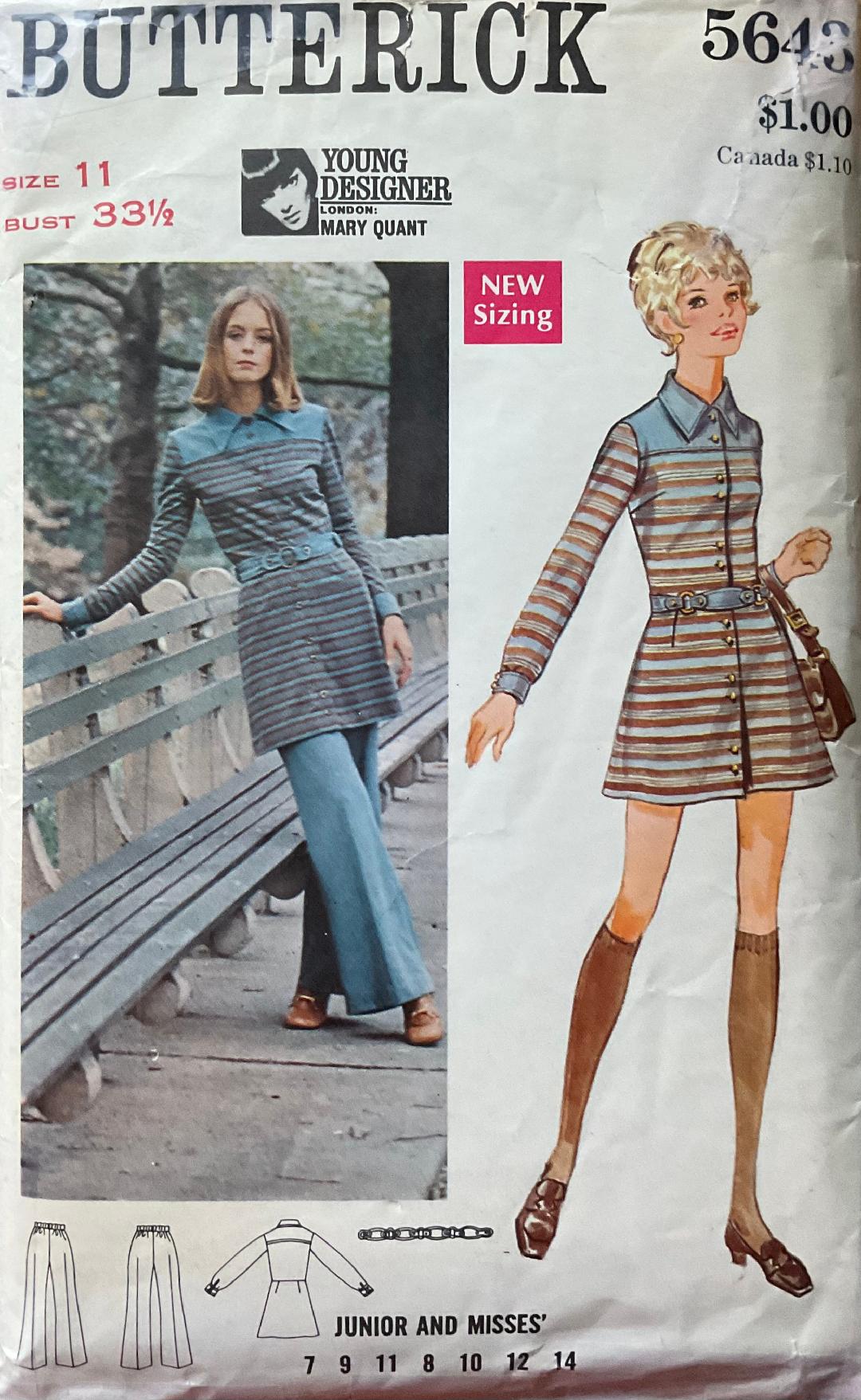 Butterick 5643 Sewing Pattern (Vintage) CUT