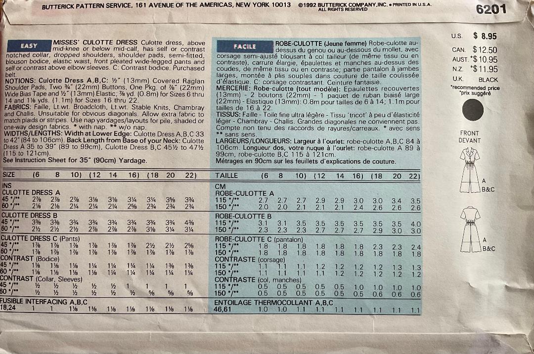 Leslie Fay 6201 Sewing Pattern (Vintage) UNCUT