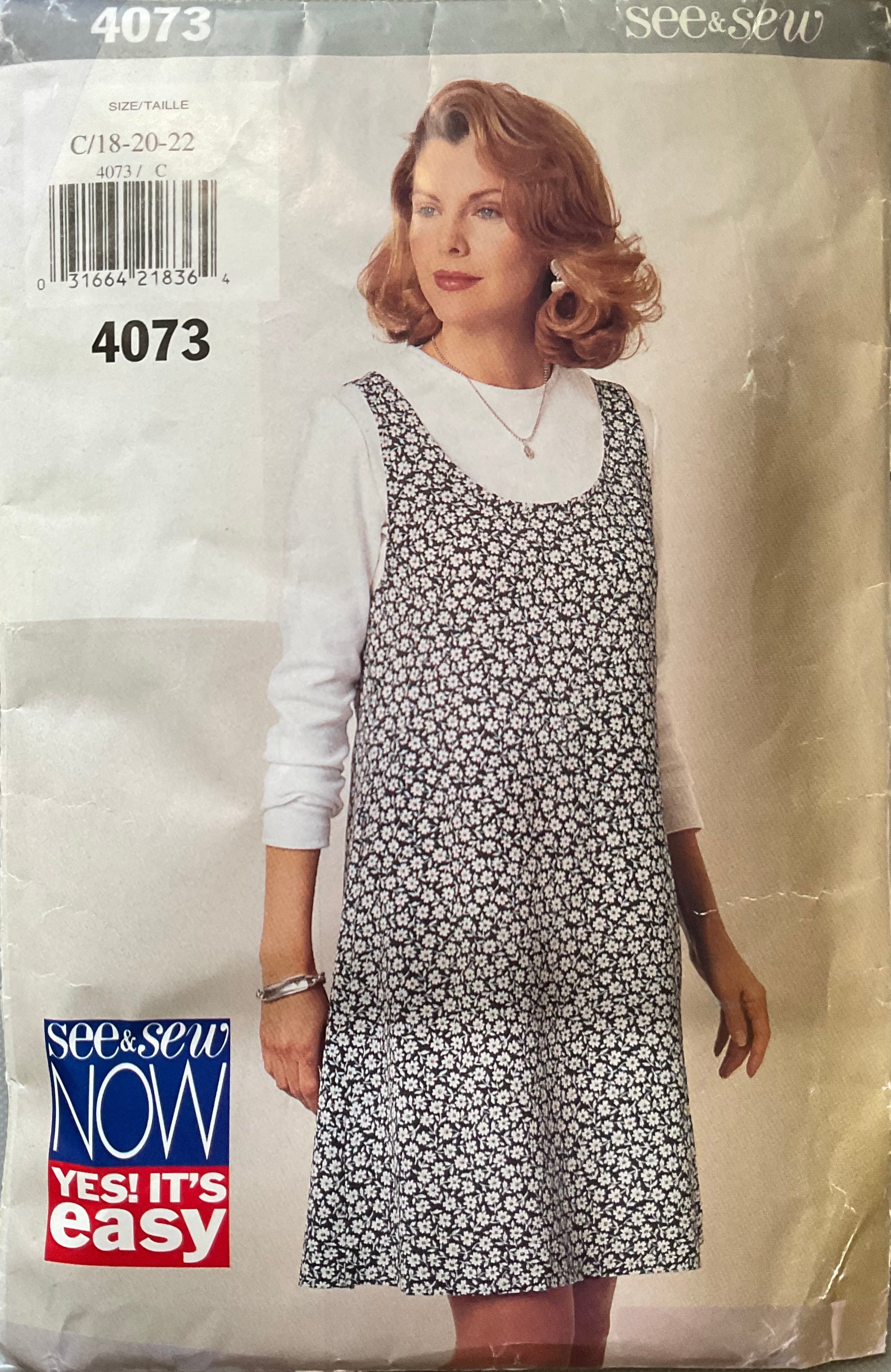 See & Sew 4073 Sewing Pattern (Vintage) UNCUT