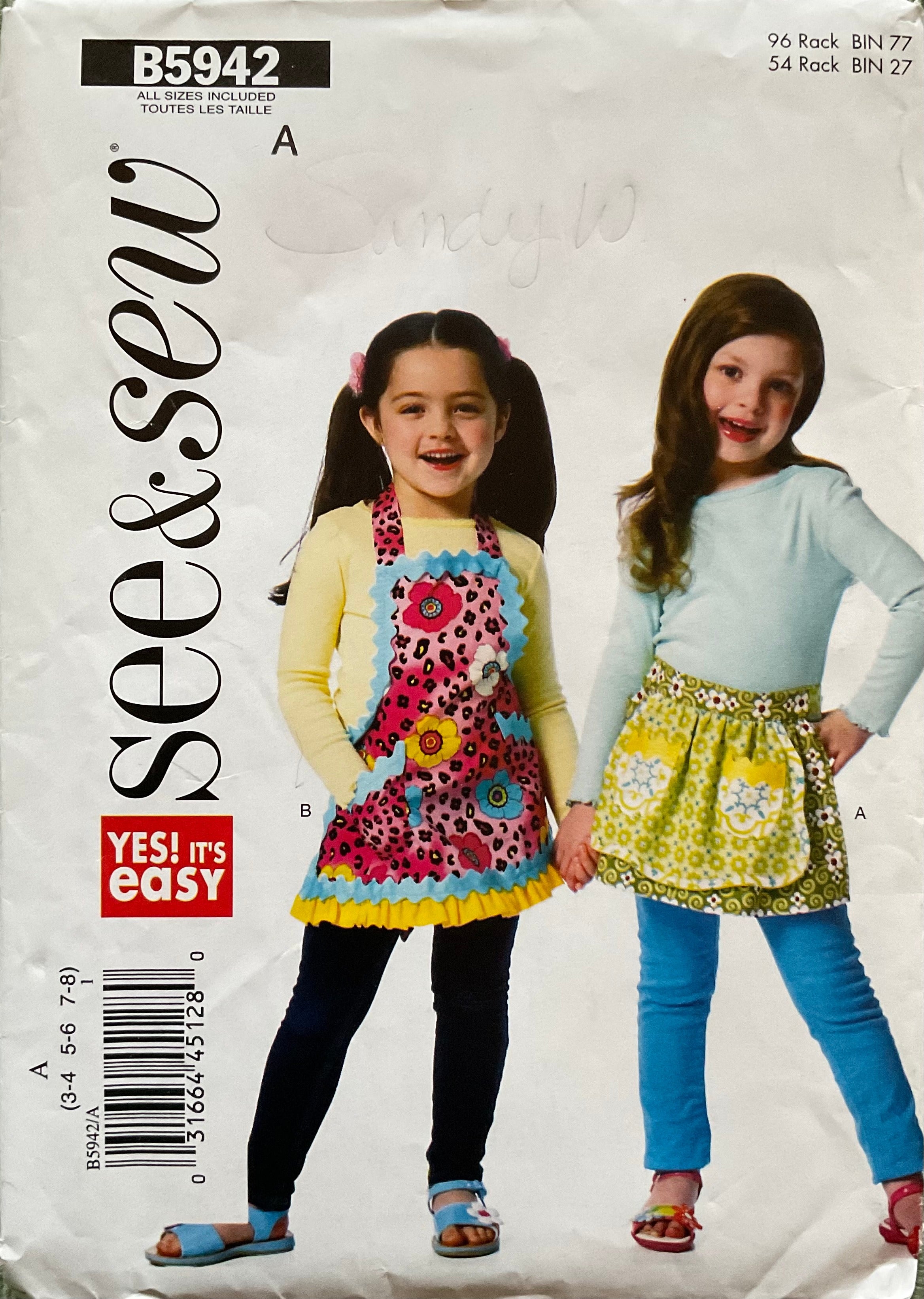 See & Sew 5942 Sewing Pattern (Vintage) CUT