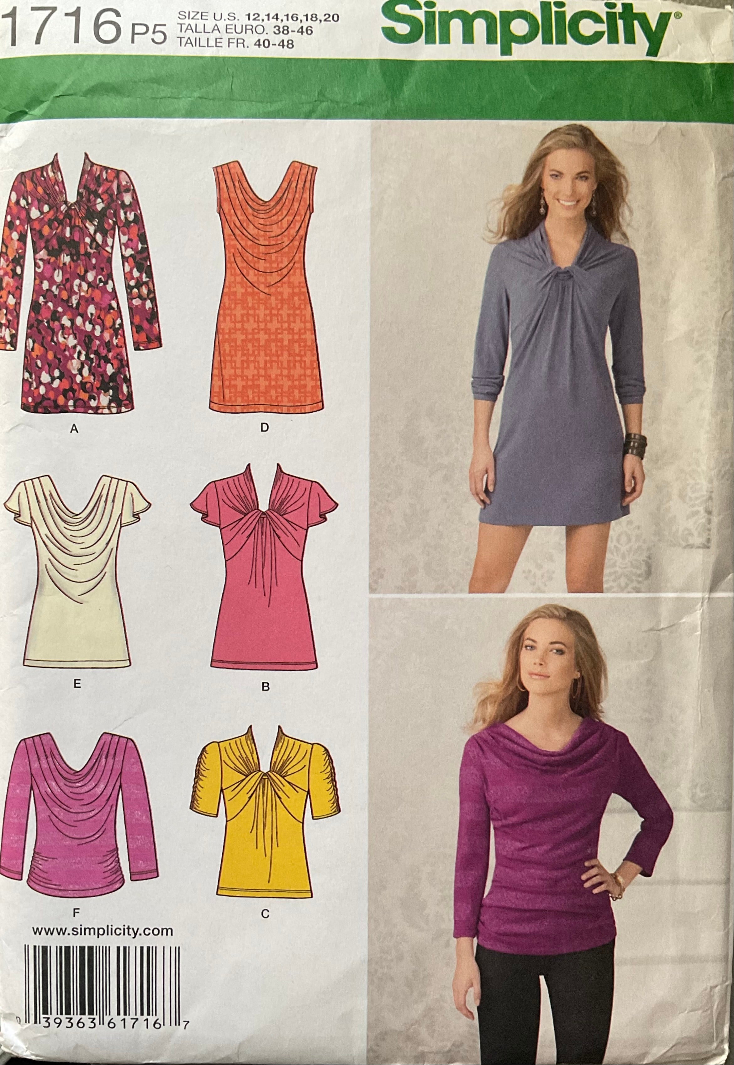 Simplicity 1716 Sewing Pattern UNCUT