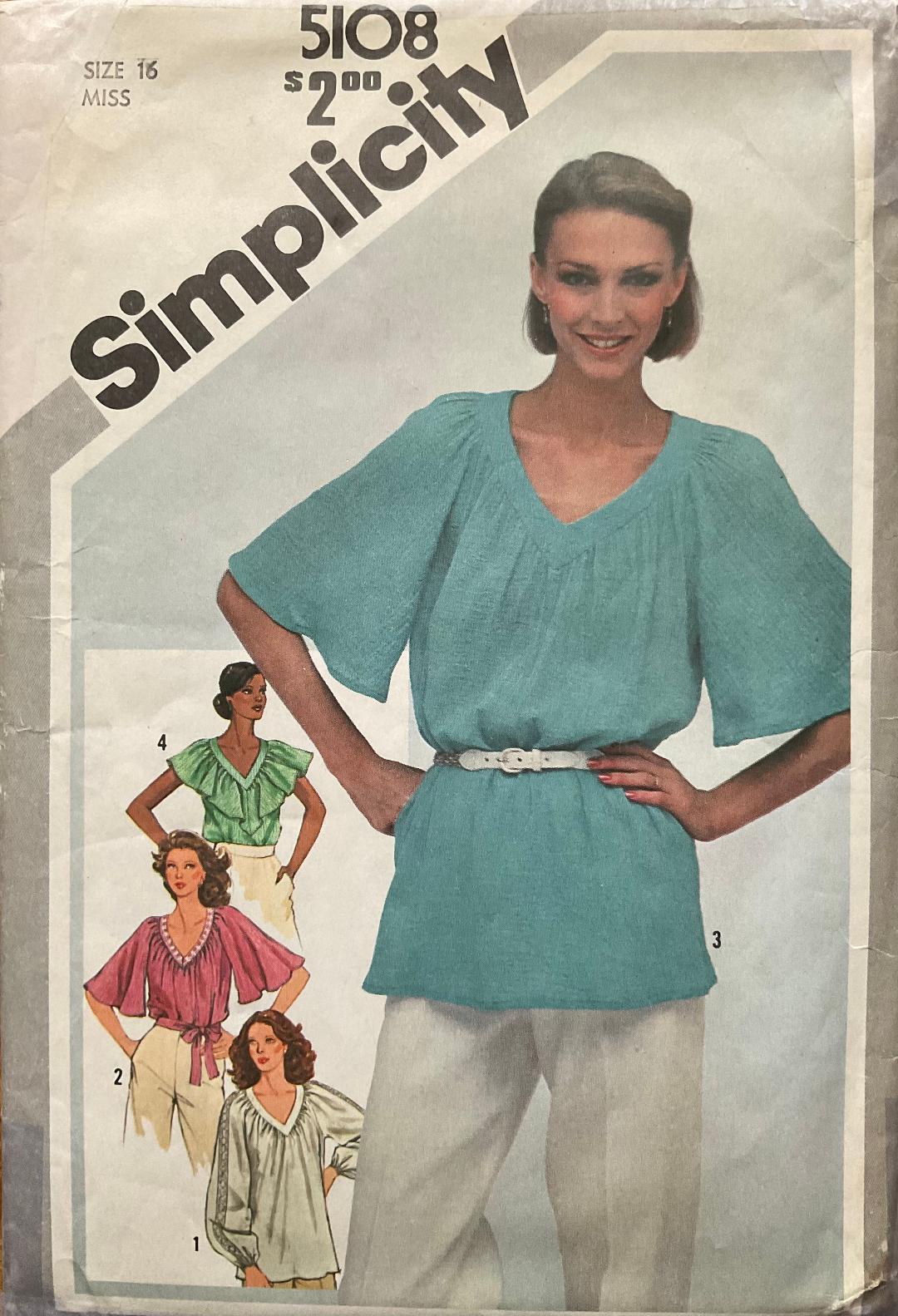 Simplicity 5108 Sewing Pattern (Vintage) CUT