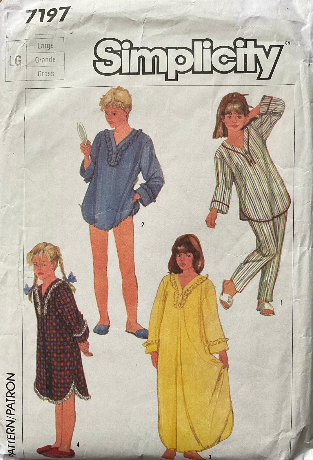 Simplicity 7197 Sewing Pattern (Vintage) CUT