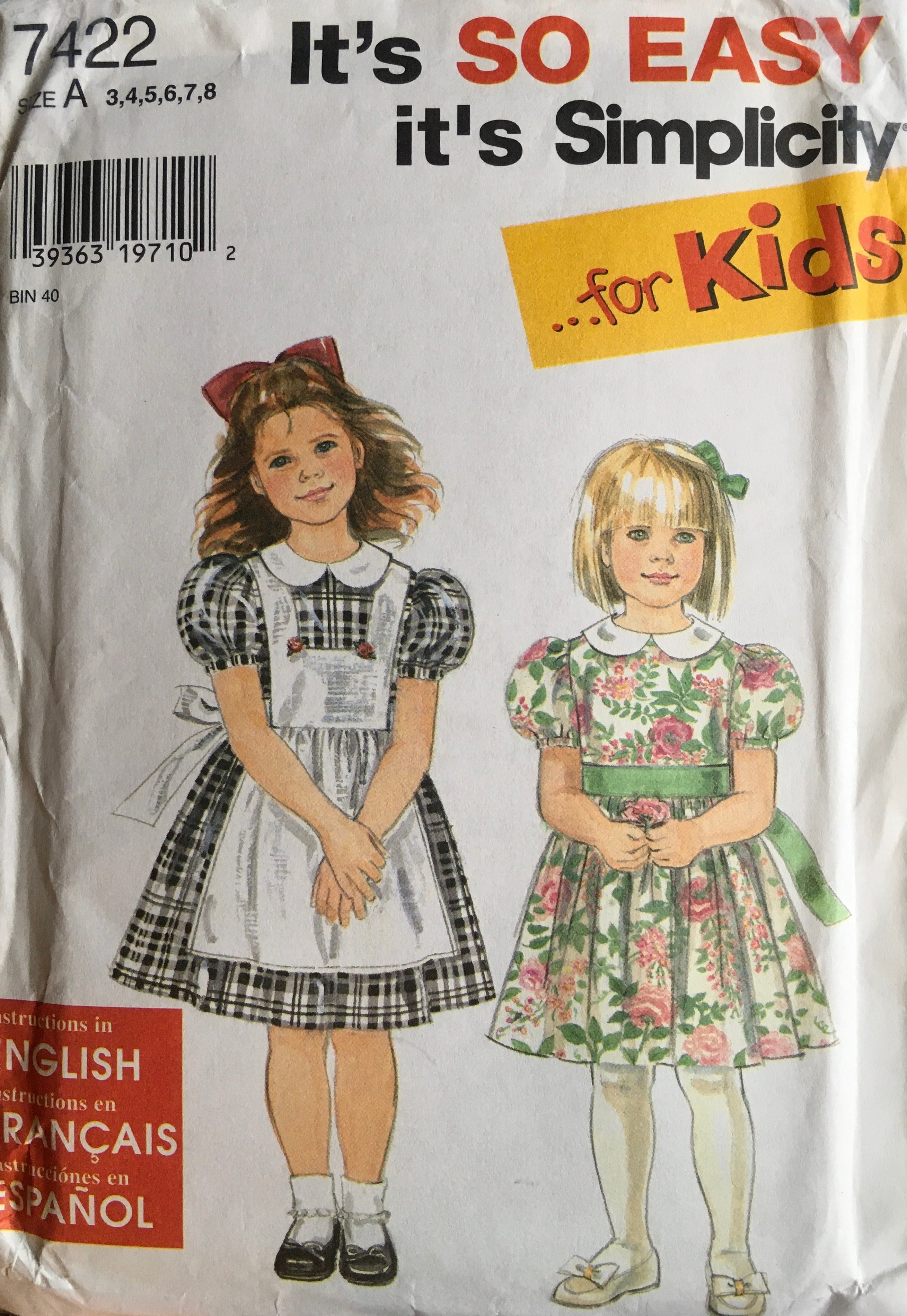 Simplicity 7422 Sewing Pattern (Vintage) UNCUT