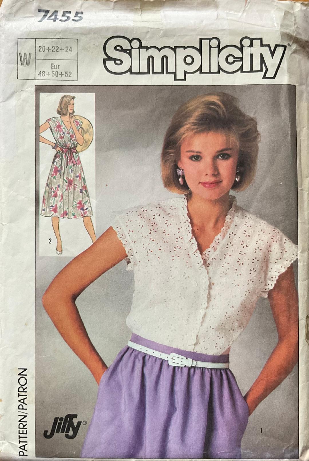 Simplicity 7455 Sewing Pattern (Vintage) UNCUT