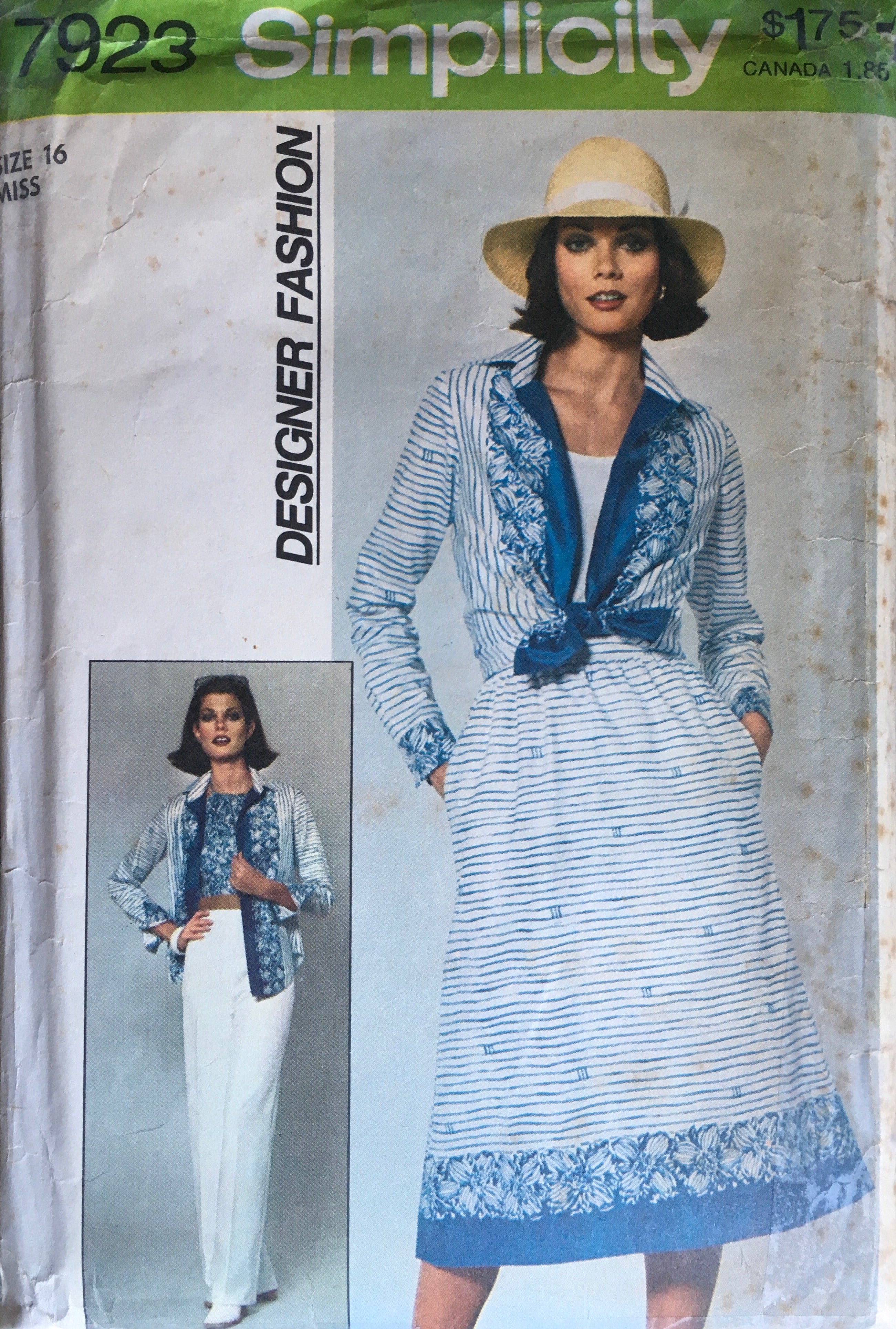 Simplicity 7923 Sewing Pattern (Vintage) CUT