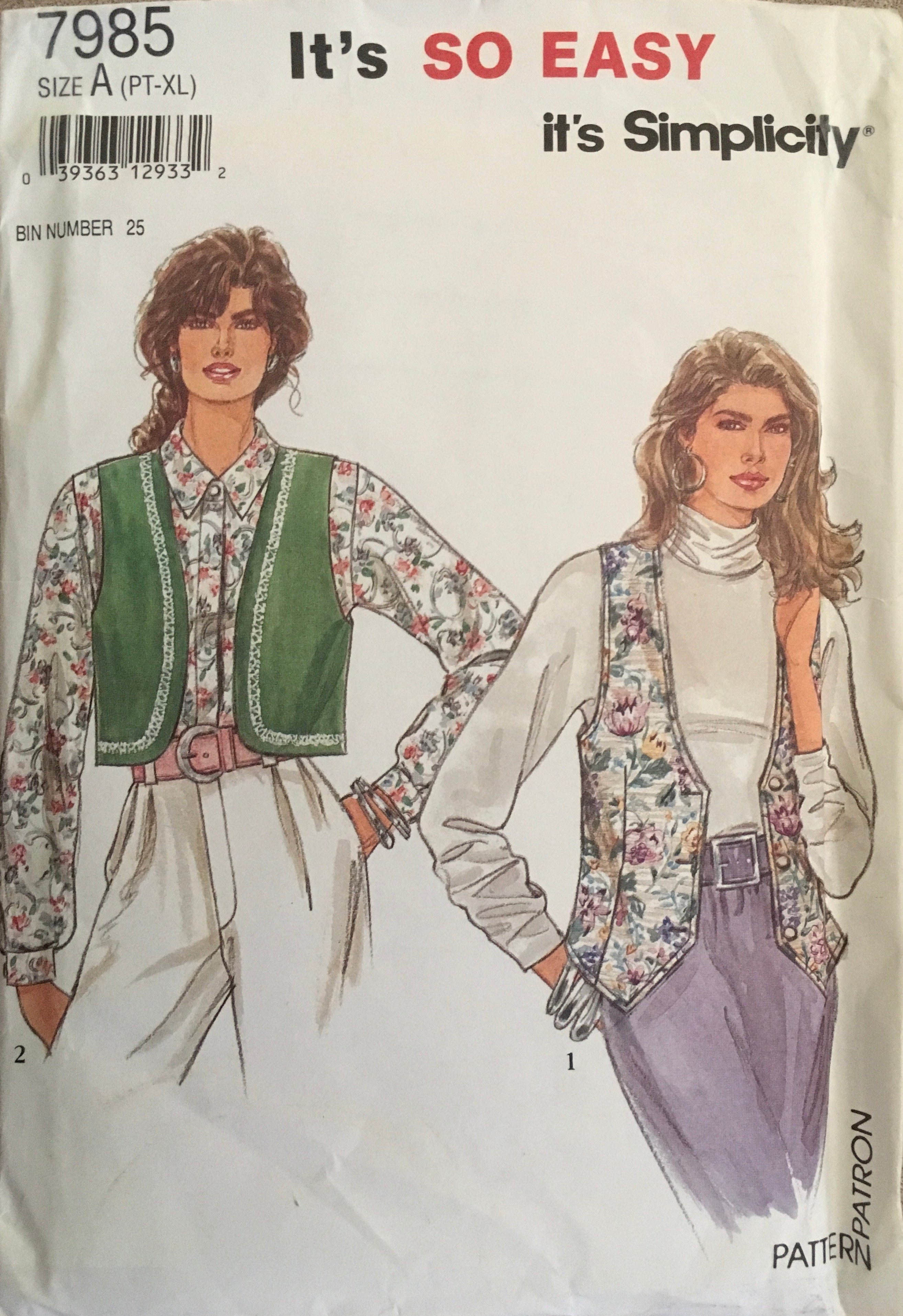 Simplicity 7985 Sewing Pattern (Vintage) UNCUT