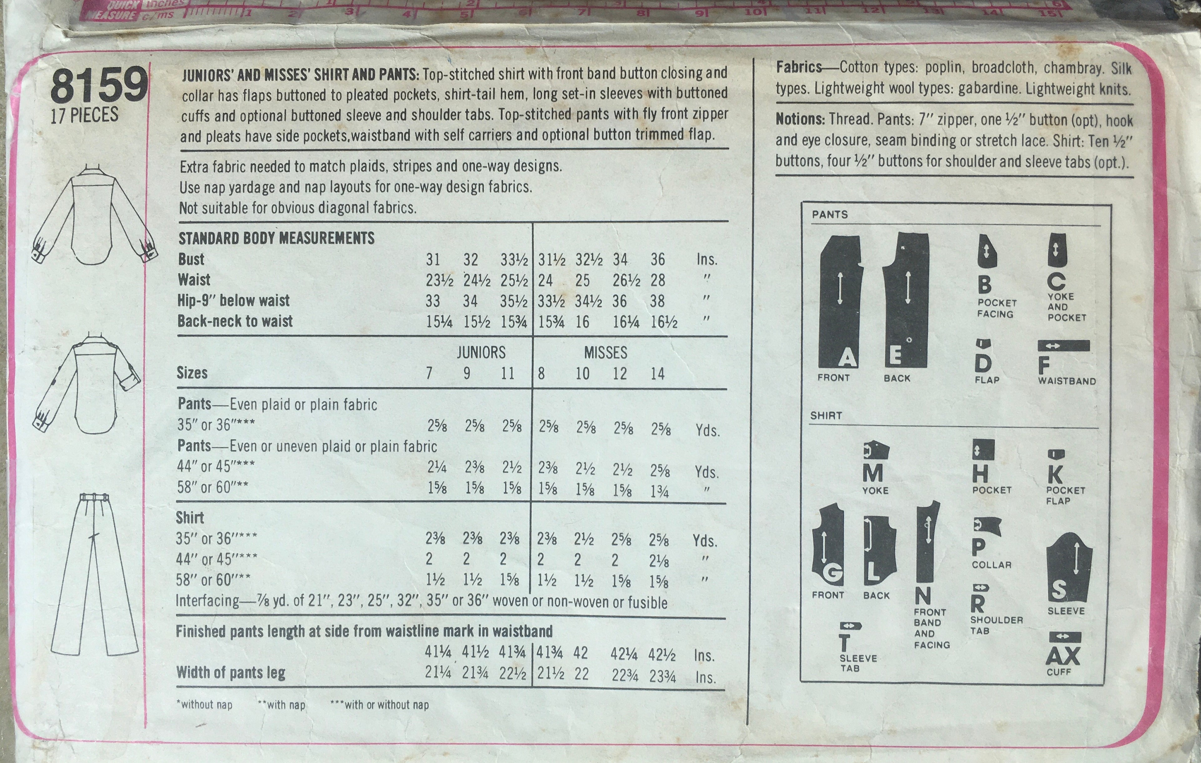 Simplicity 8159 Sewing Pattern (Vintage) CUT