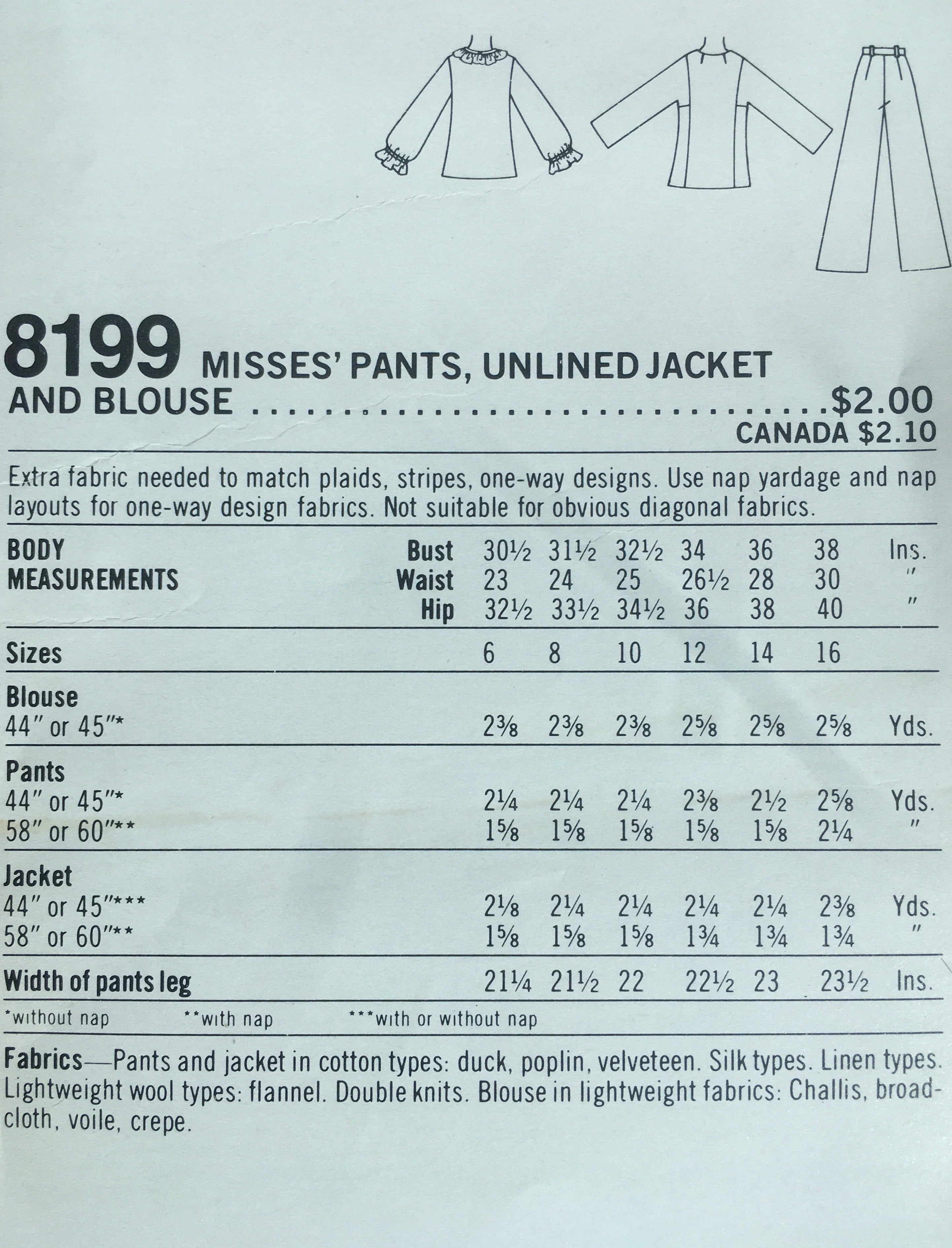 Simplicity 8199 Sewing Pattern (Vintage) UNCUT