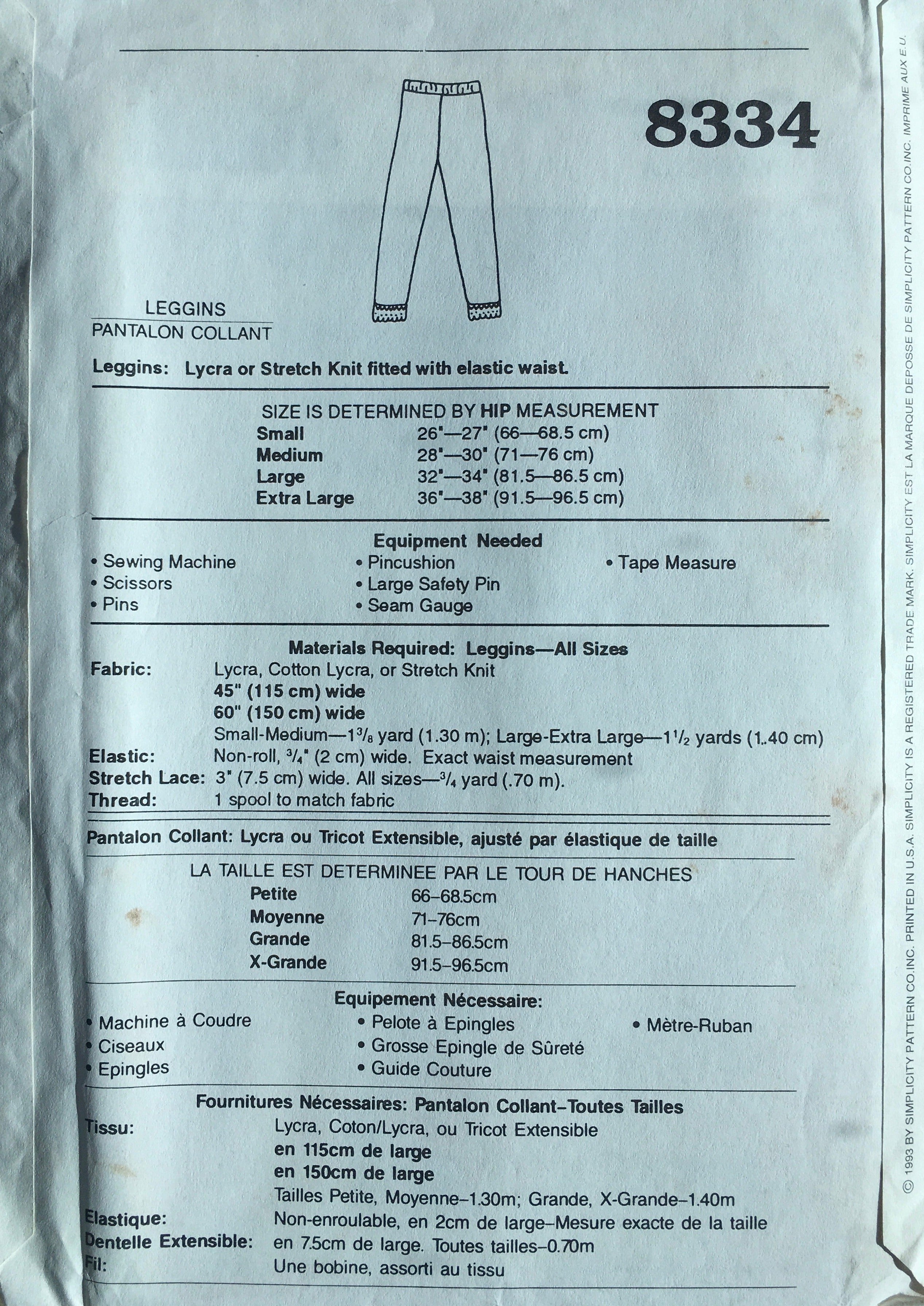 Simplicity 8334 Sewing Pattern (Vintage) UNCUT