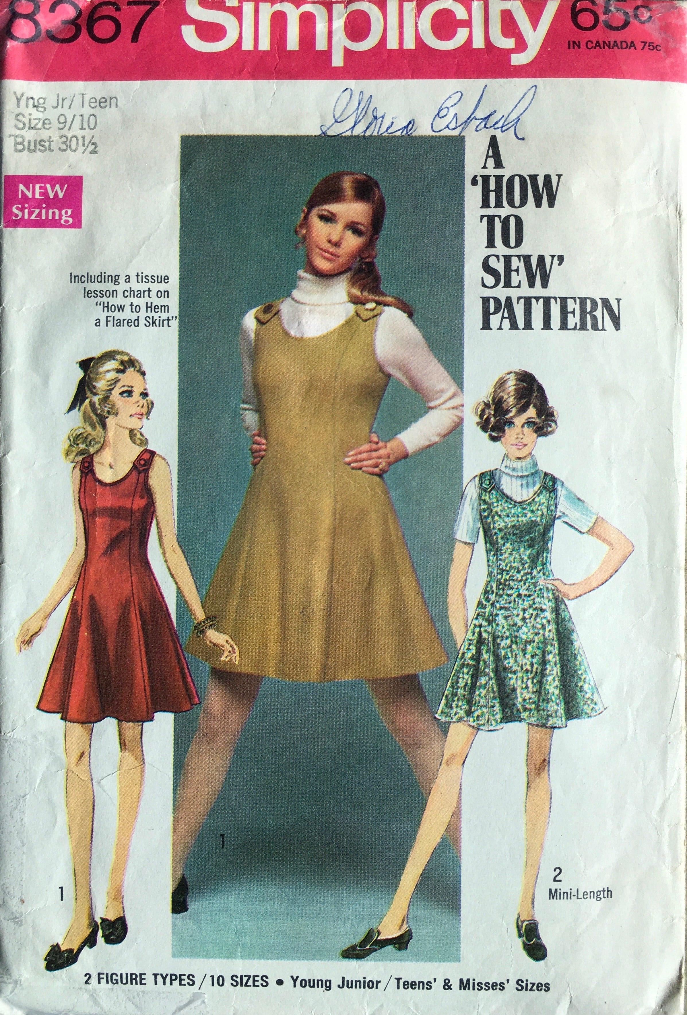Simplicity 8367 Sewing Pattern (Vintage) CUT