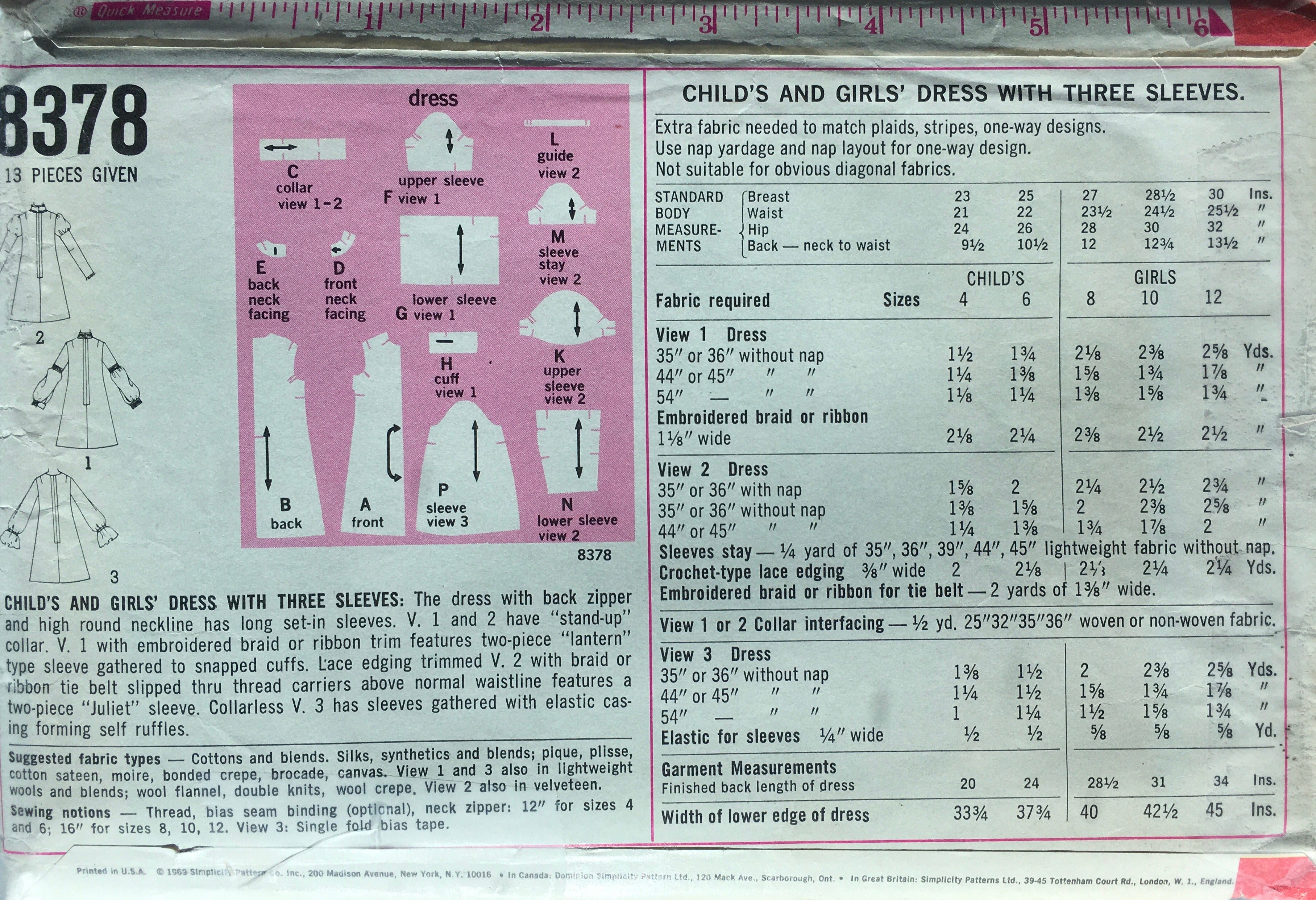 Simplicity 8378 Sewing Pattern (Vintage) UNCUT