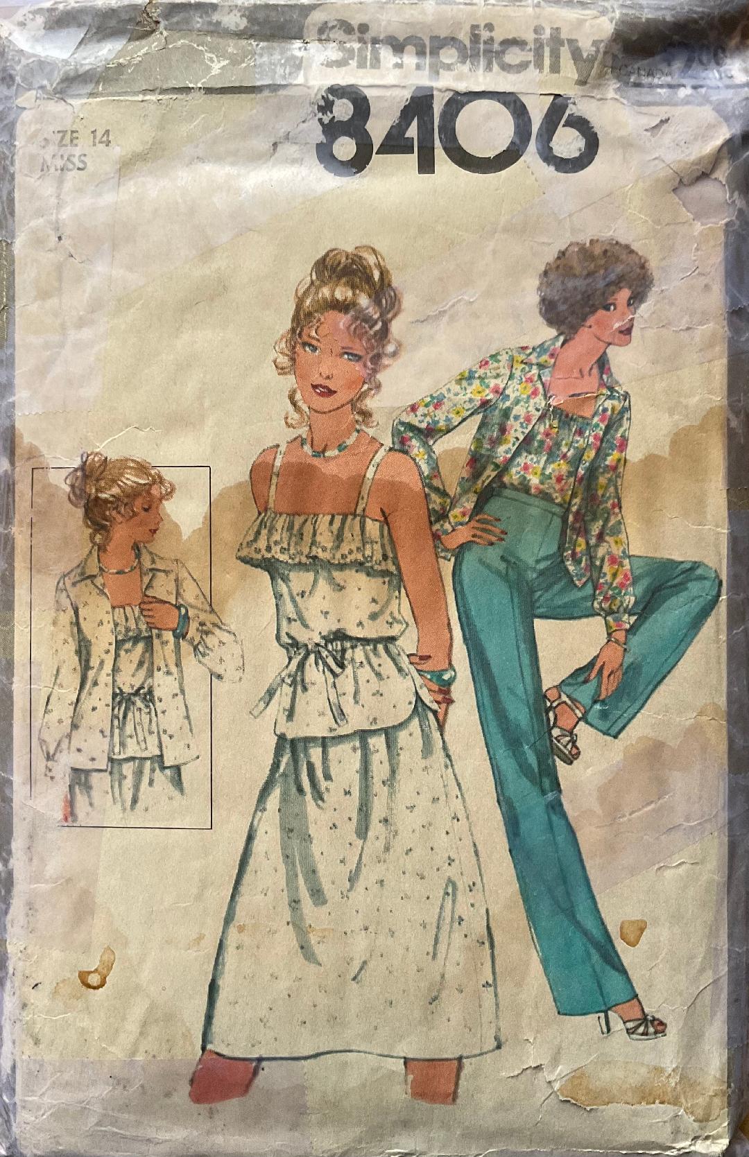 Simplicity 8406 Sewing Pattern (Vintage) CUT