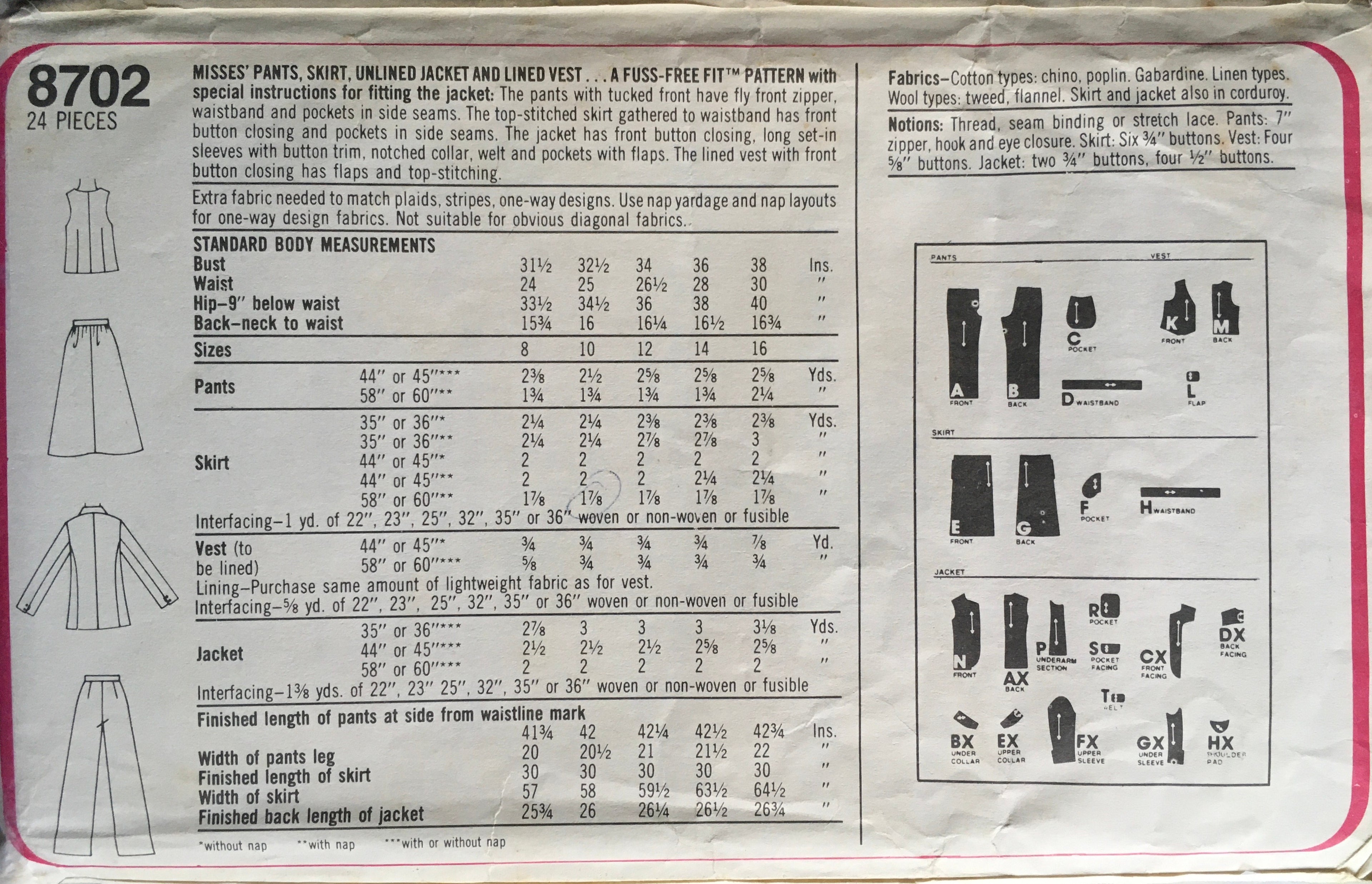 Simplicity 8702 Sewing Pattern (Vintage) UNCUT