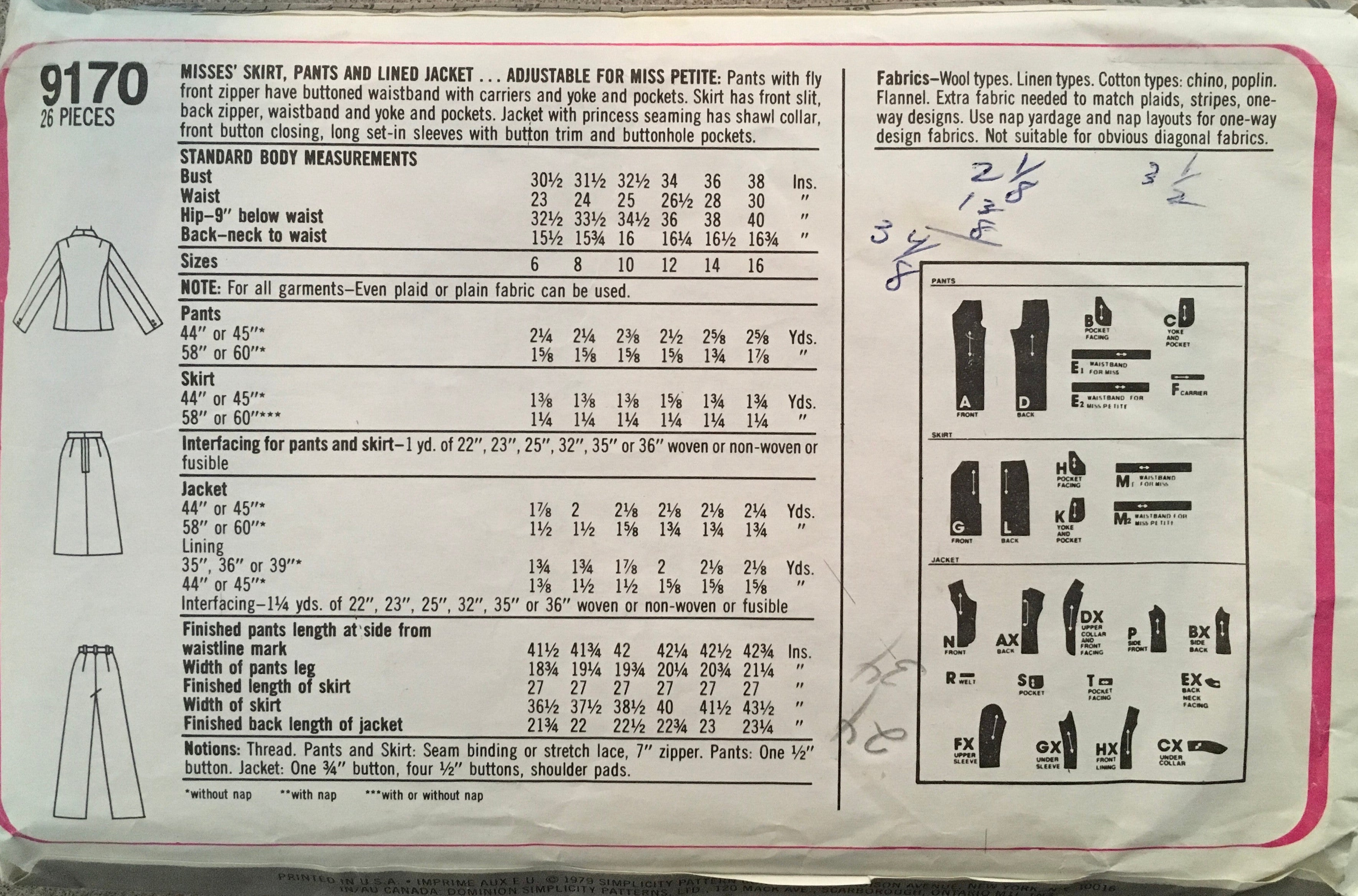 Simplicity 9170 Sewing Pattern (Vintage) CUT