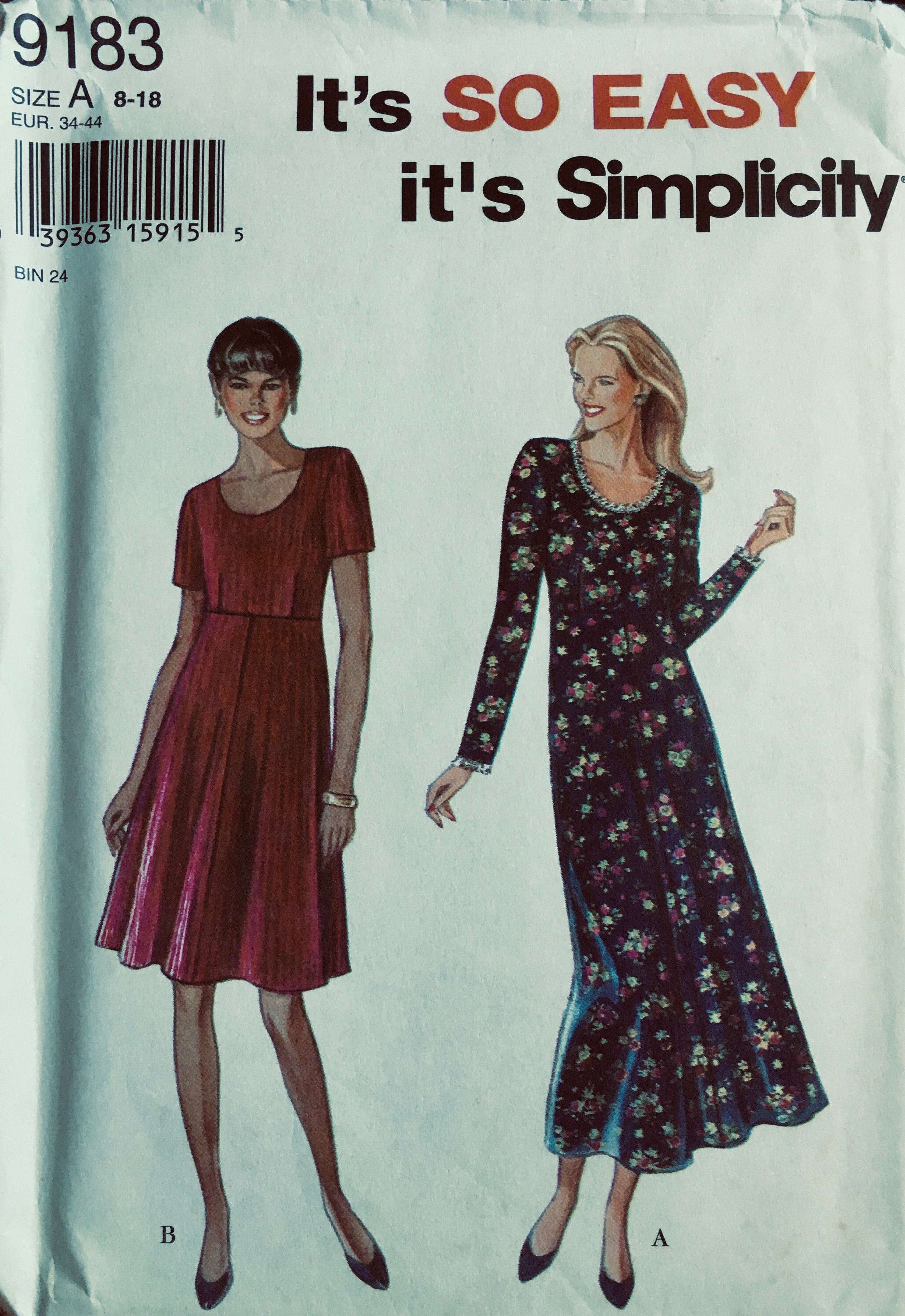 Simplicity 9183 Sewing Pattern (Vintage) UNCUT