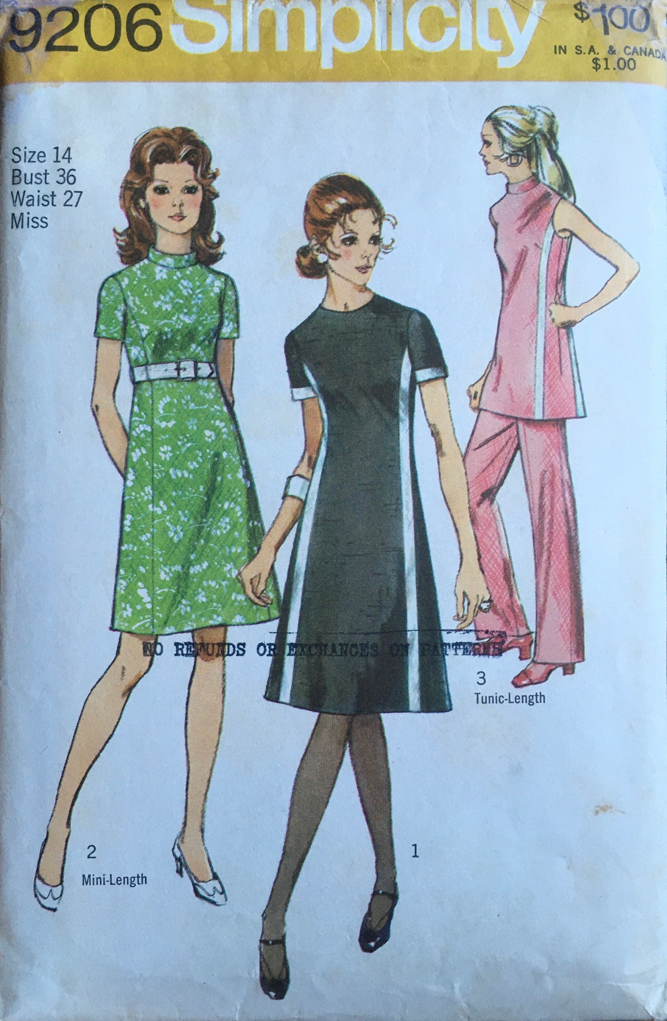 Simplicity 9206 Sewing Pattern (Vintage) CUT
