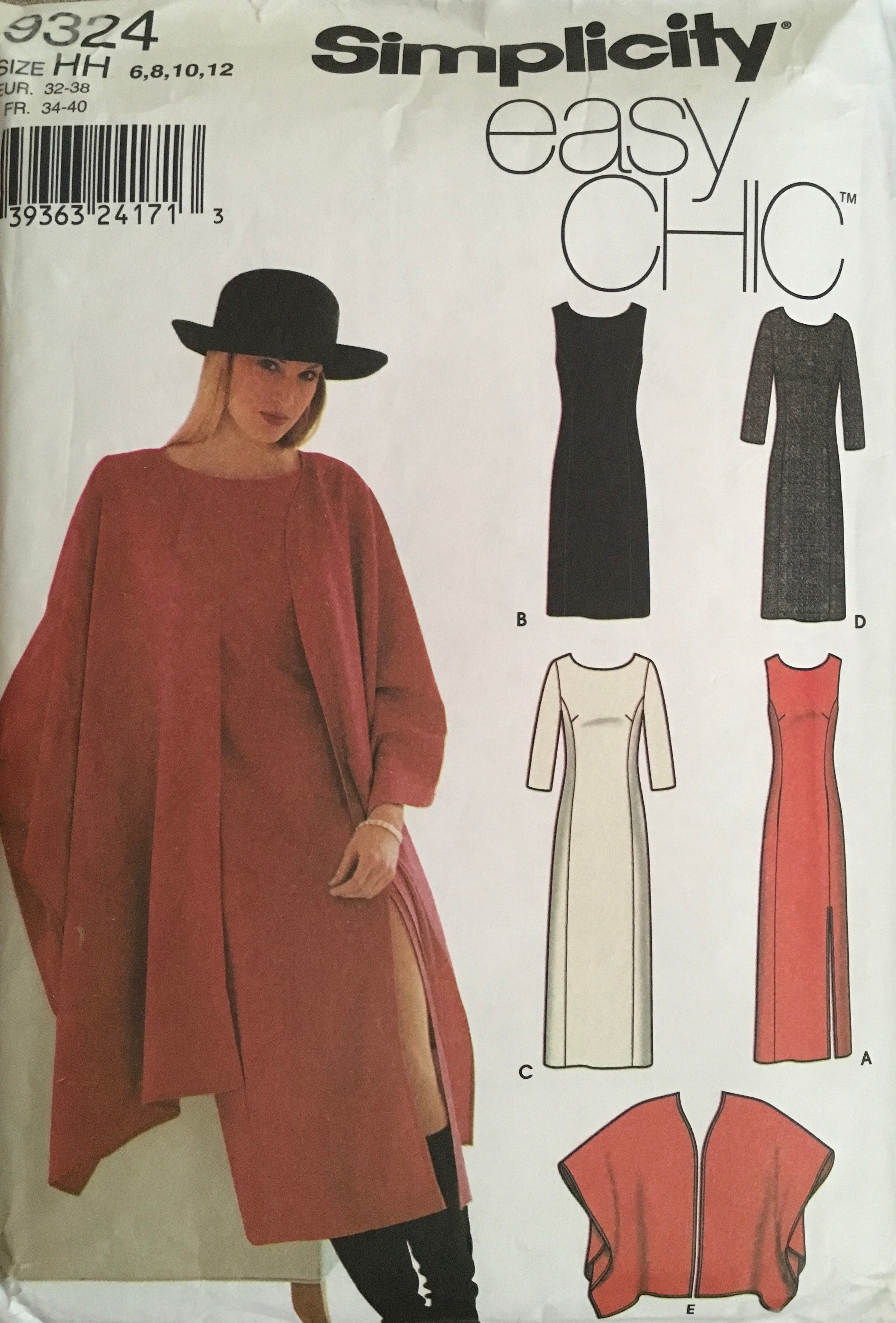 Simplicity 9324 Sewing Pattern (Vintage) CUT