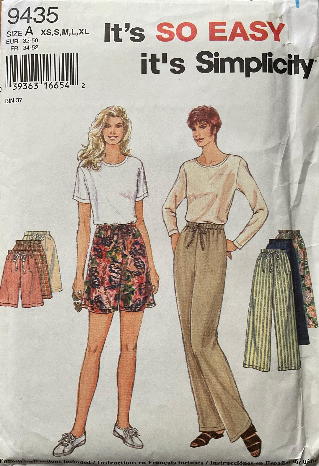 Simplicity 9435 Sewing Pattern (Vintage) UNCUT