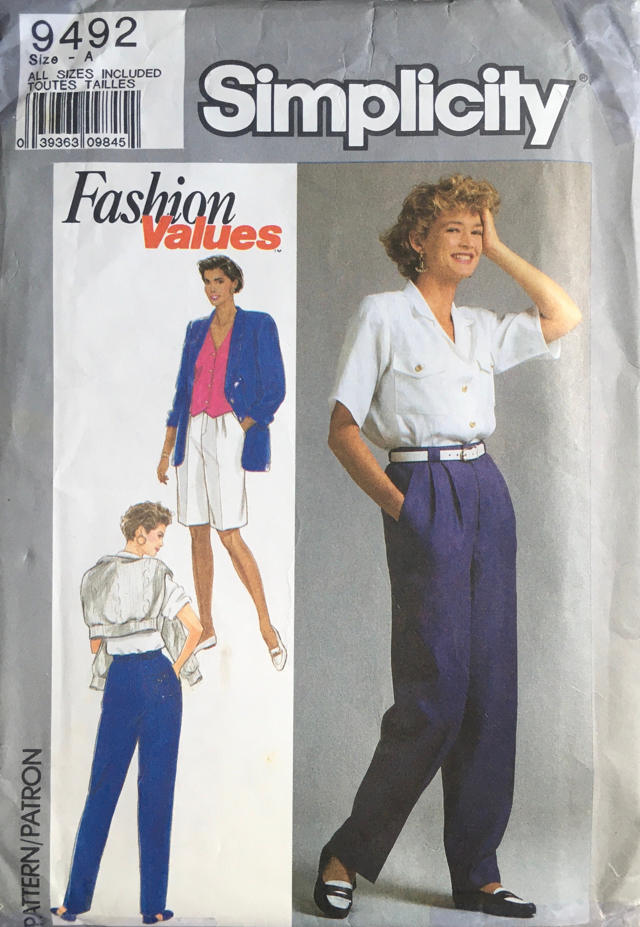 Simplicity 9492 Sewing Pattern (Vintage) UNCUT