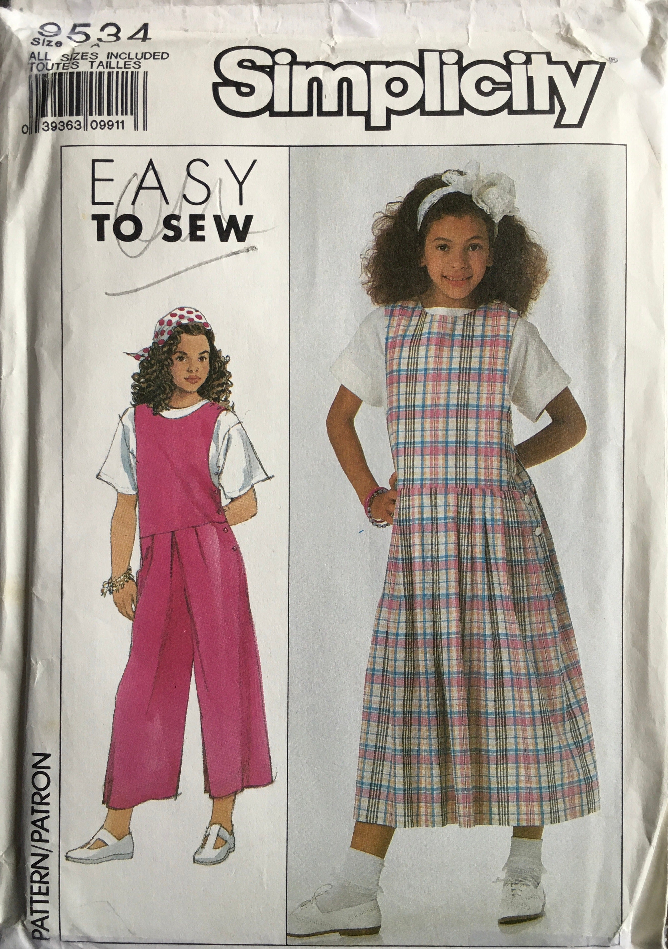 Simplicity 9534 Sewing Pattern (Vintage) UNCUT