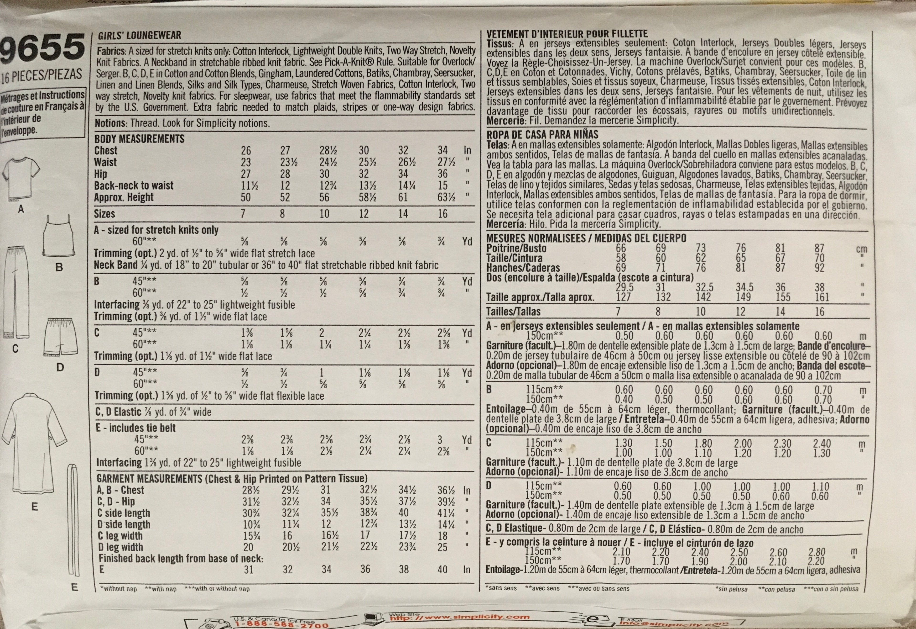 Simplicity 9655 Sewing Pattern (Vintage) CUT