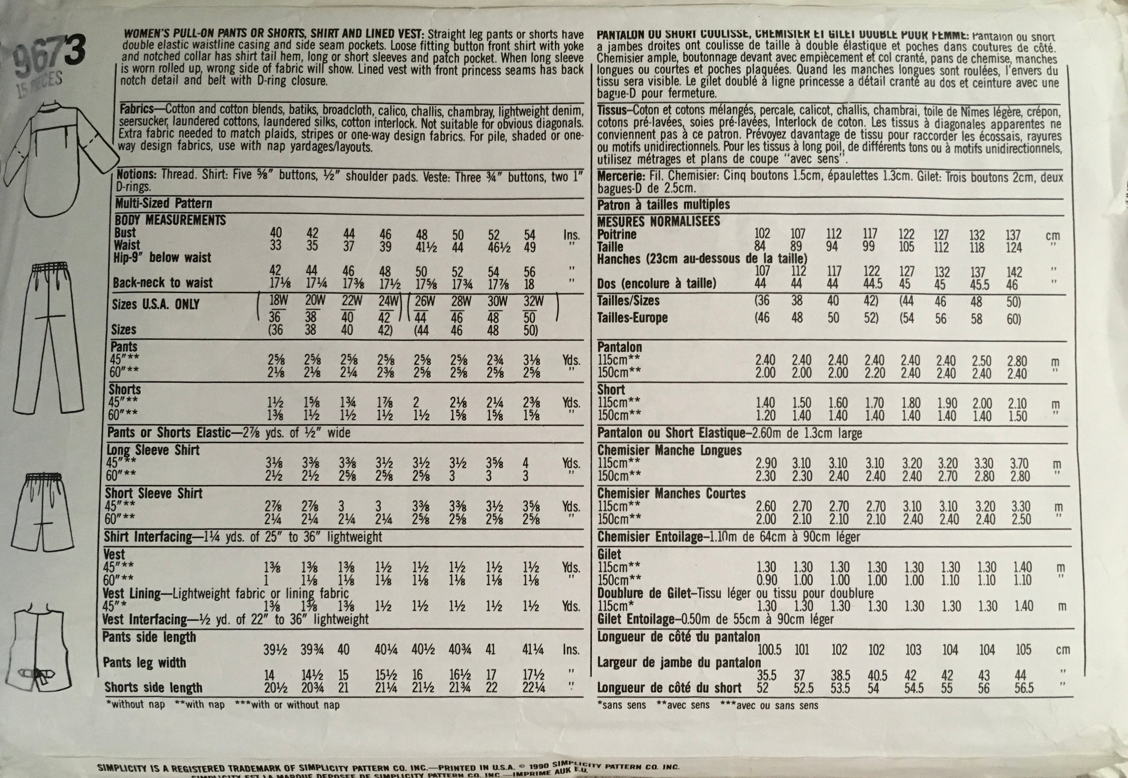 Simplicity 9673 Sewing Pattern (Vintage) CUT