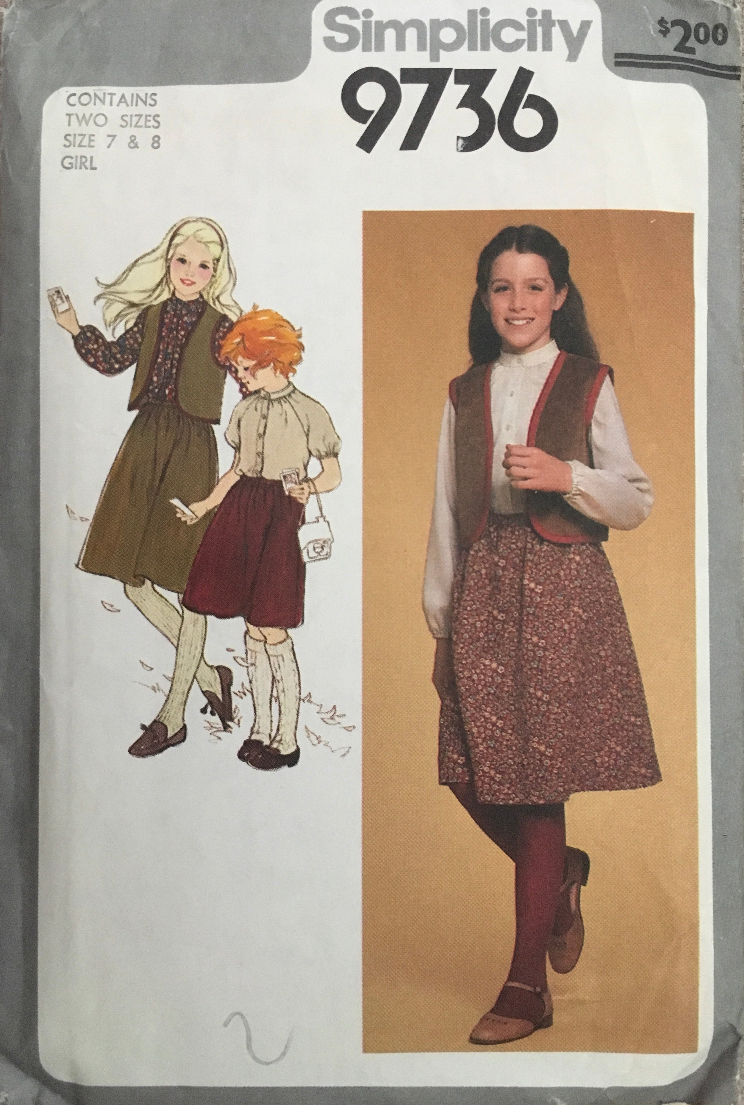Simplicity 9736 Sewing Pattern (Vintage) CUT