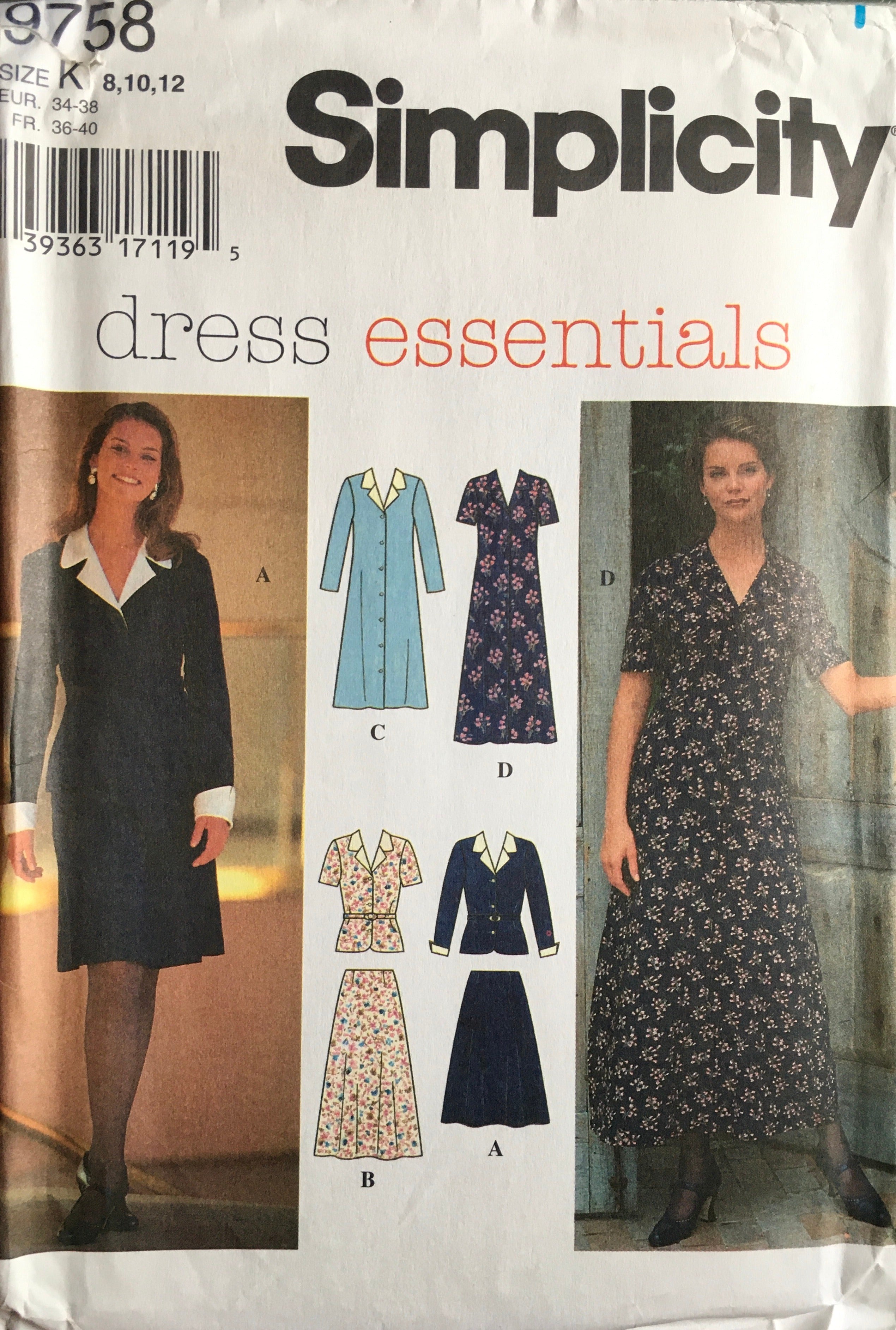 Simplicity 9758 Sewing Pattern (Vintage) UNCUT