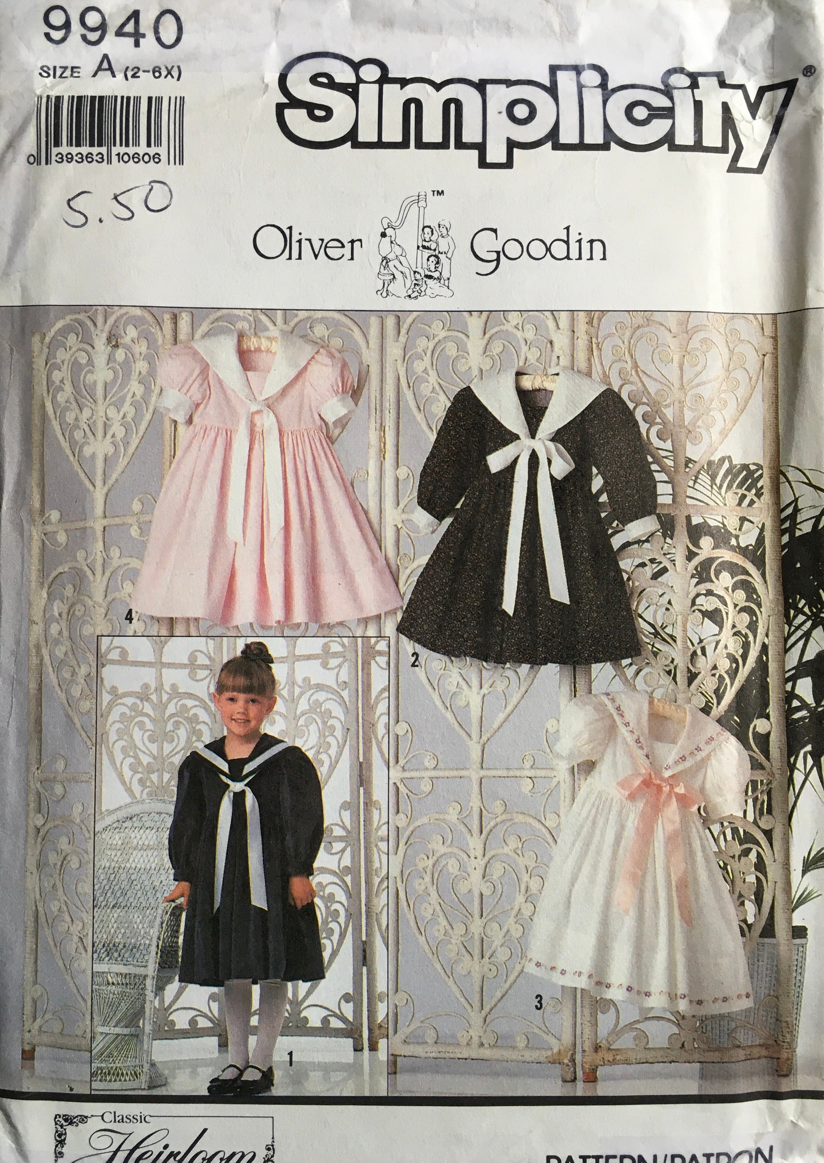 Simplicity 9940 Sewing Pattern (Vintage) UNCUT