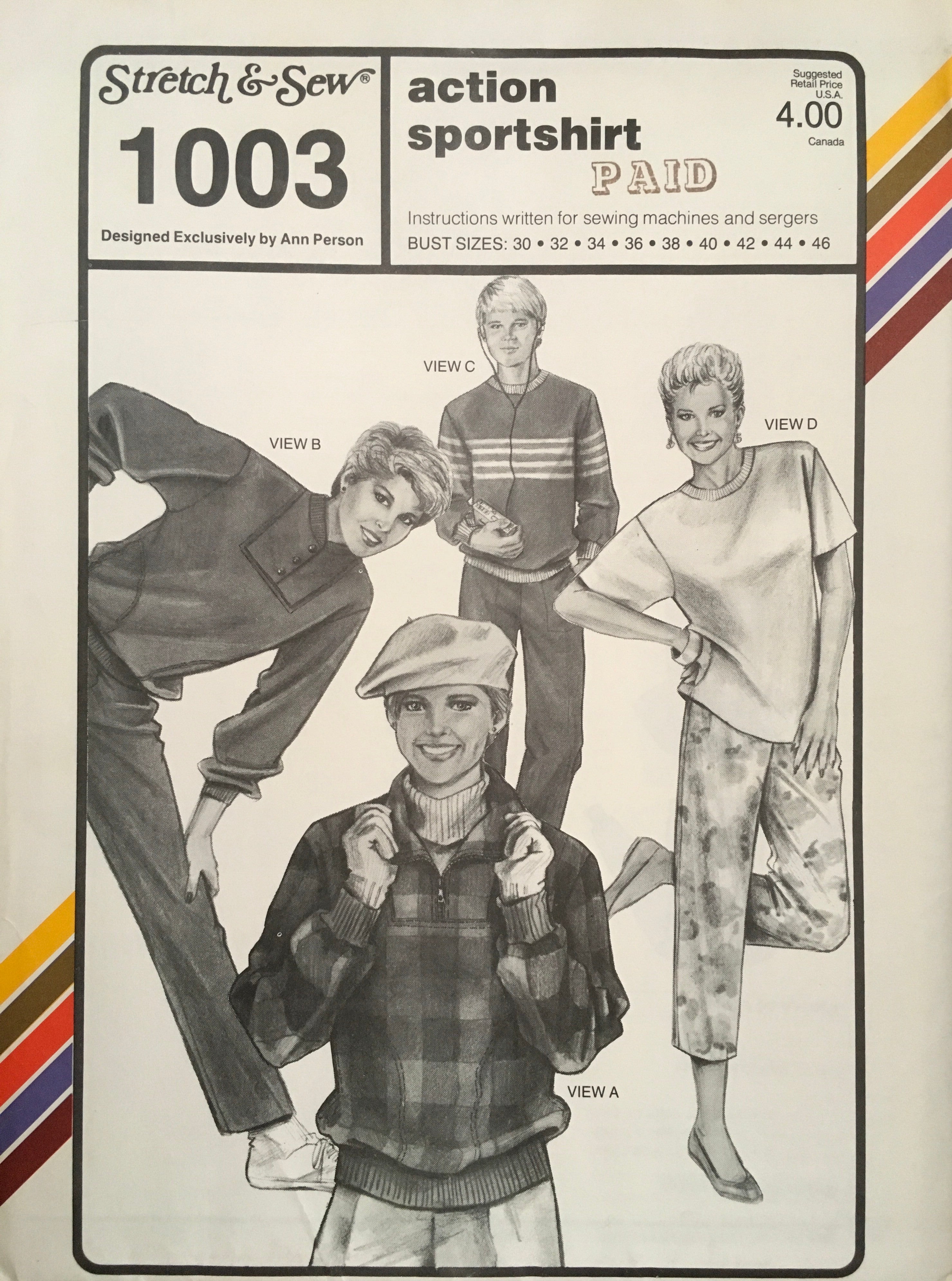 Stretch & Sew 1003 Sewing Pattern (Vintage) UNCUT