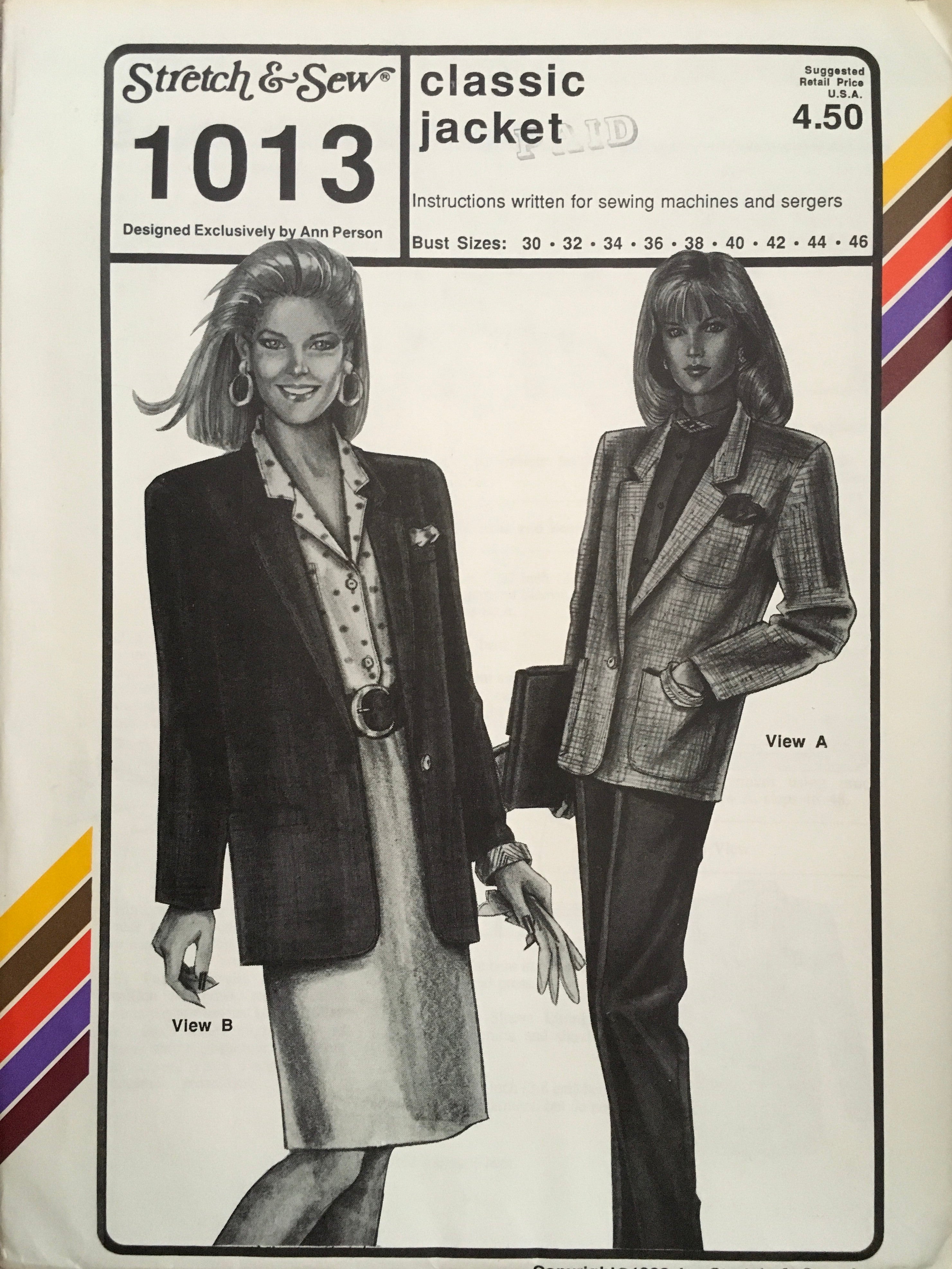 Stretch & Sew 1013 Sewing Pattern (Vintage) UNCUT