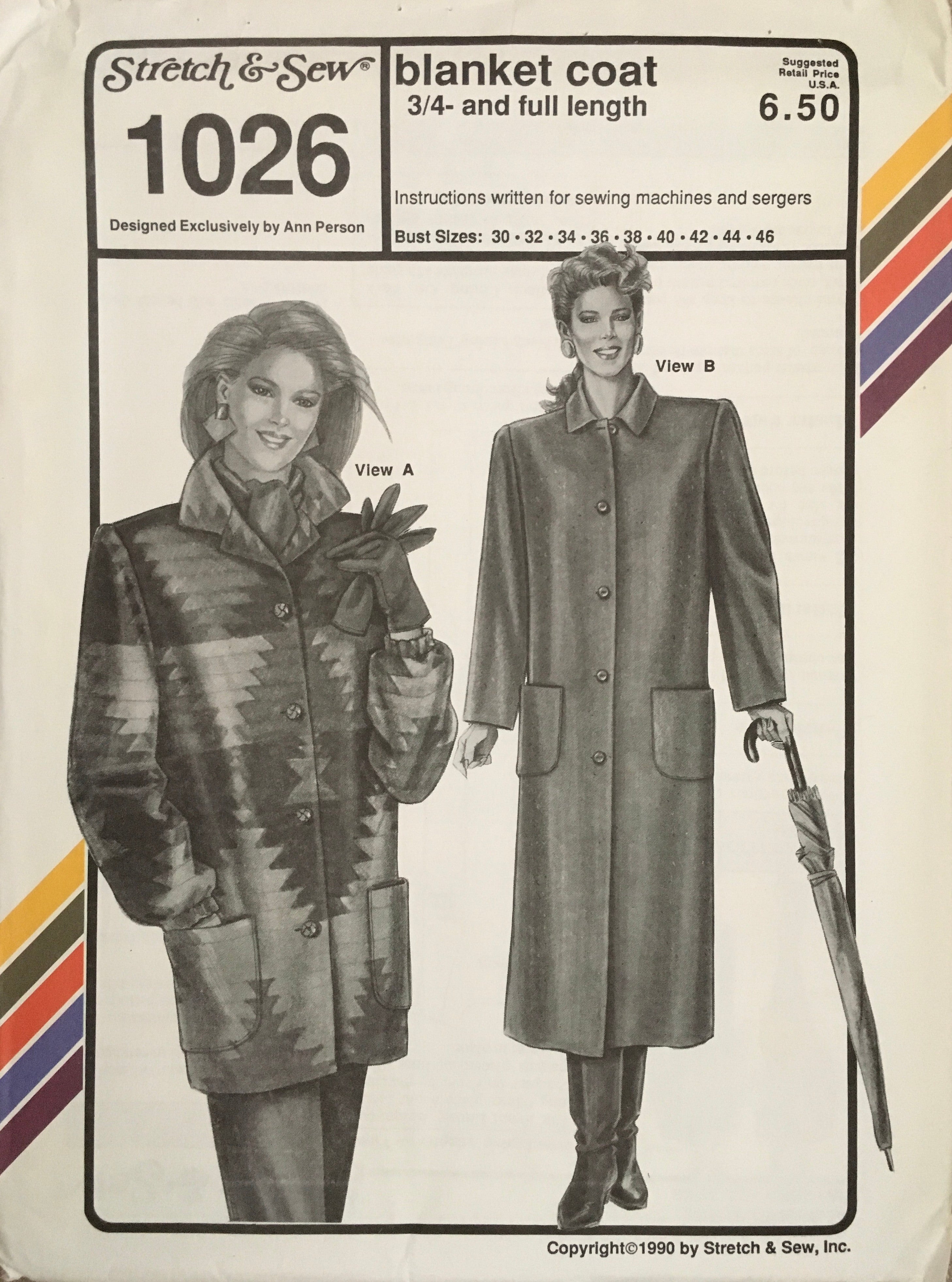 Stretch & Sew 1026 Sewing Pattern (Vintage) UNCUT/CUT