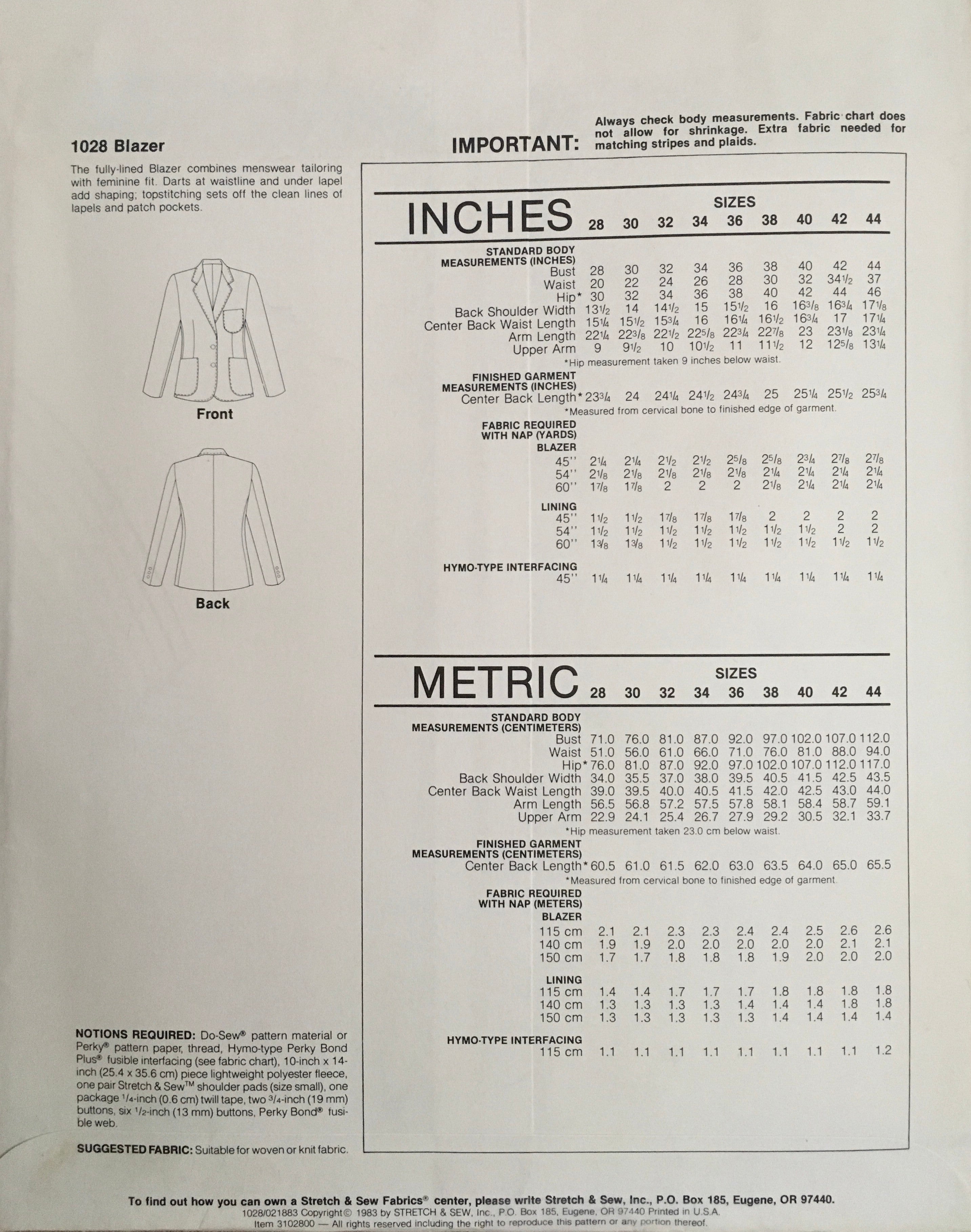 Stretch & Sew 1028 Sewing Pattern (Vintage) UNCUT