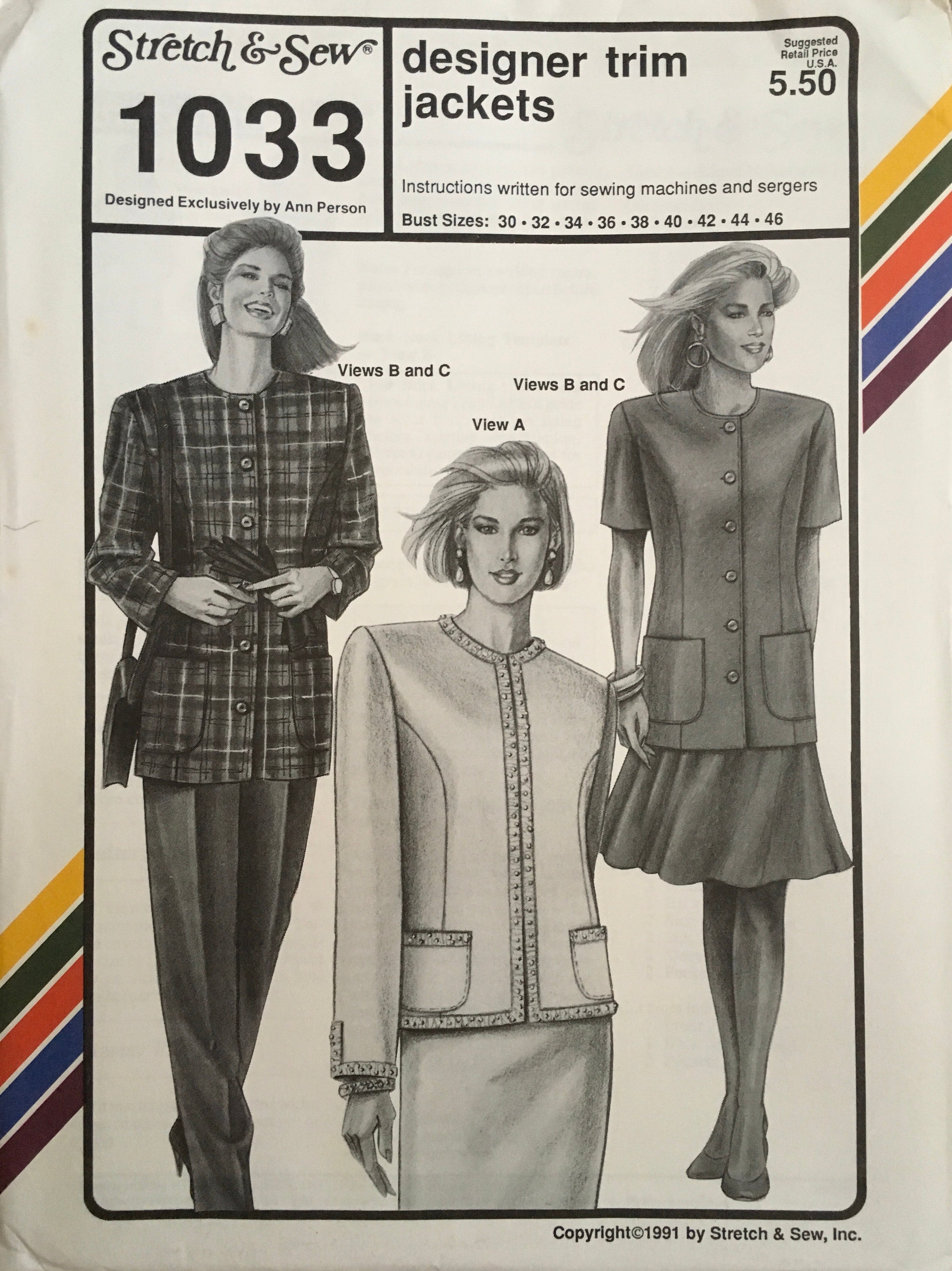 Stretch & Sew 1033 Sewing Pattern (Vintage) UNCUT
