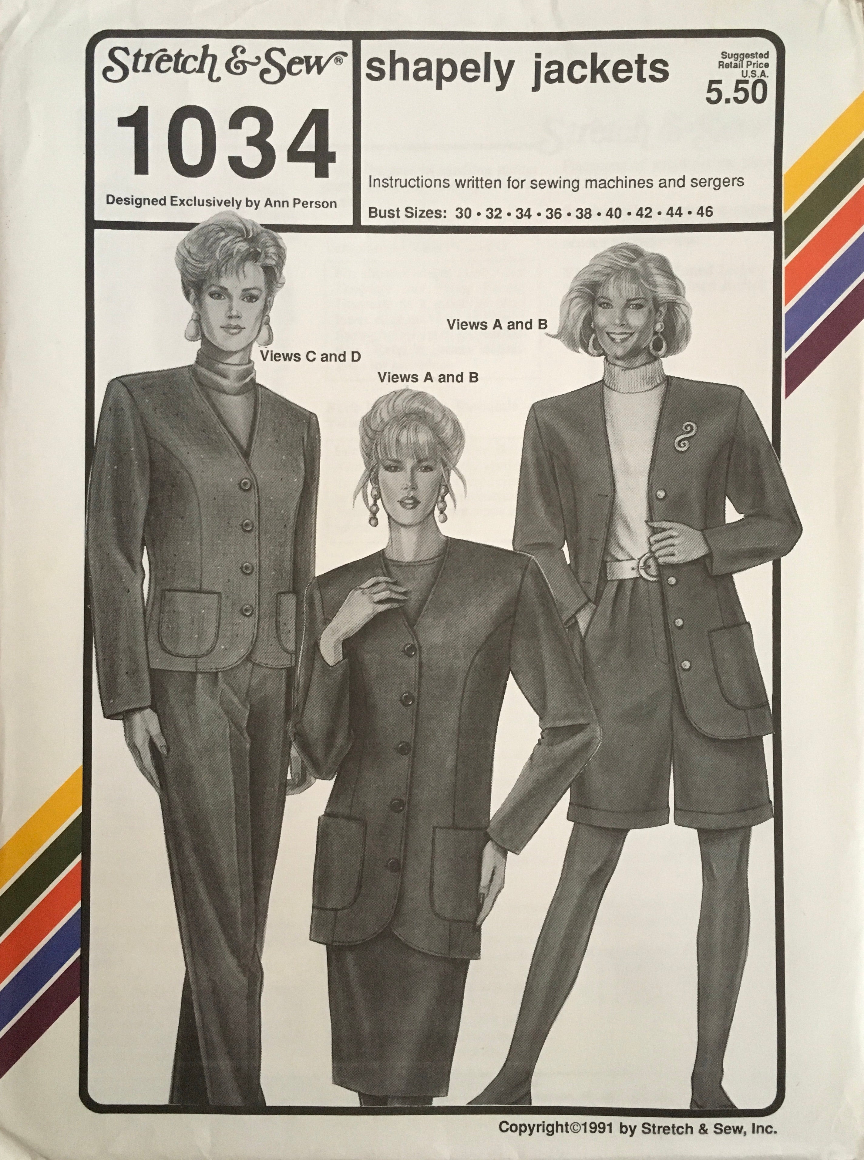 Stretch & Sew 1034 Sewing Pattern (Vintage) UNCUT