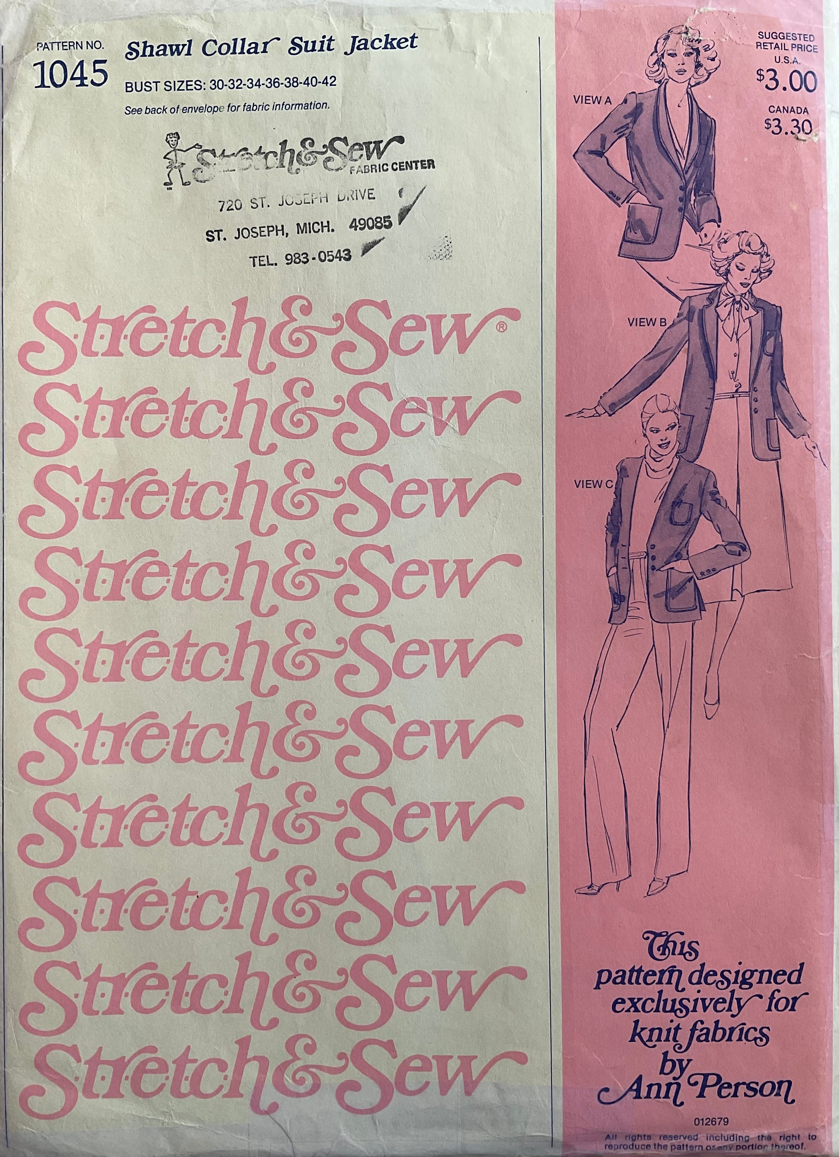 Stretch & Sew 1045 Sewing Pattern (Vintage) UNCUT