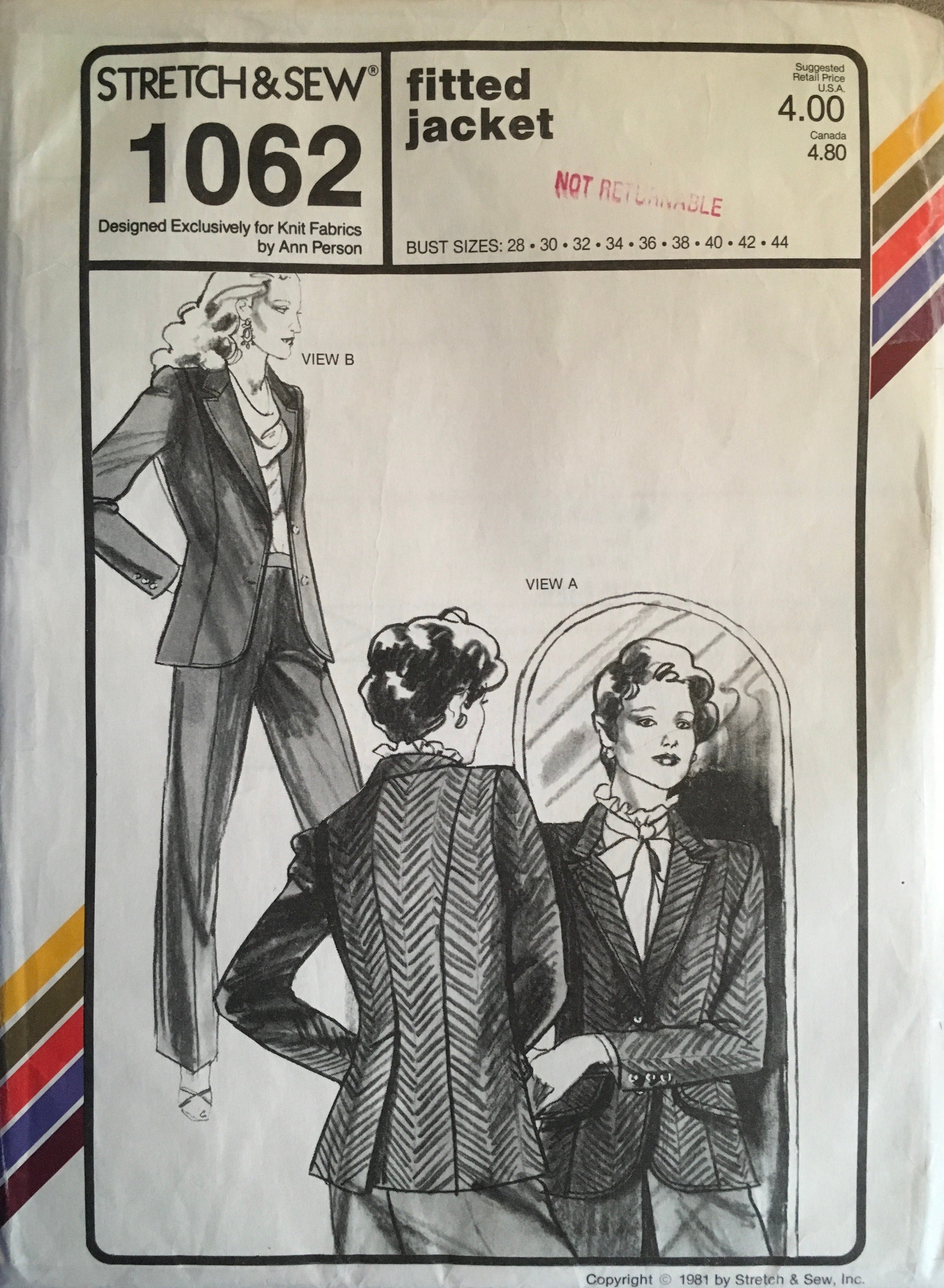Stretch & Sew 1062 Sewing Pattern (Vintage) UNCUT