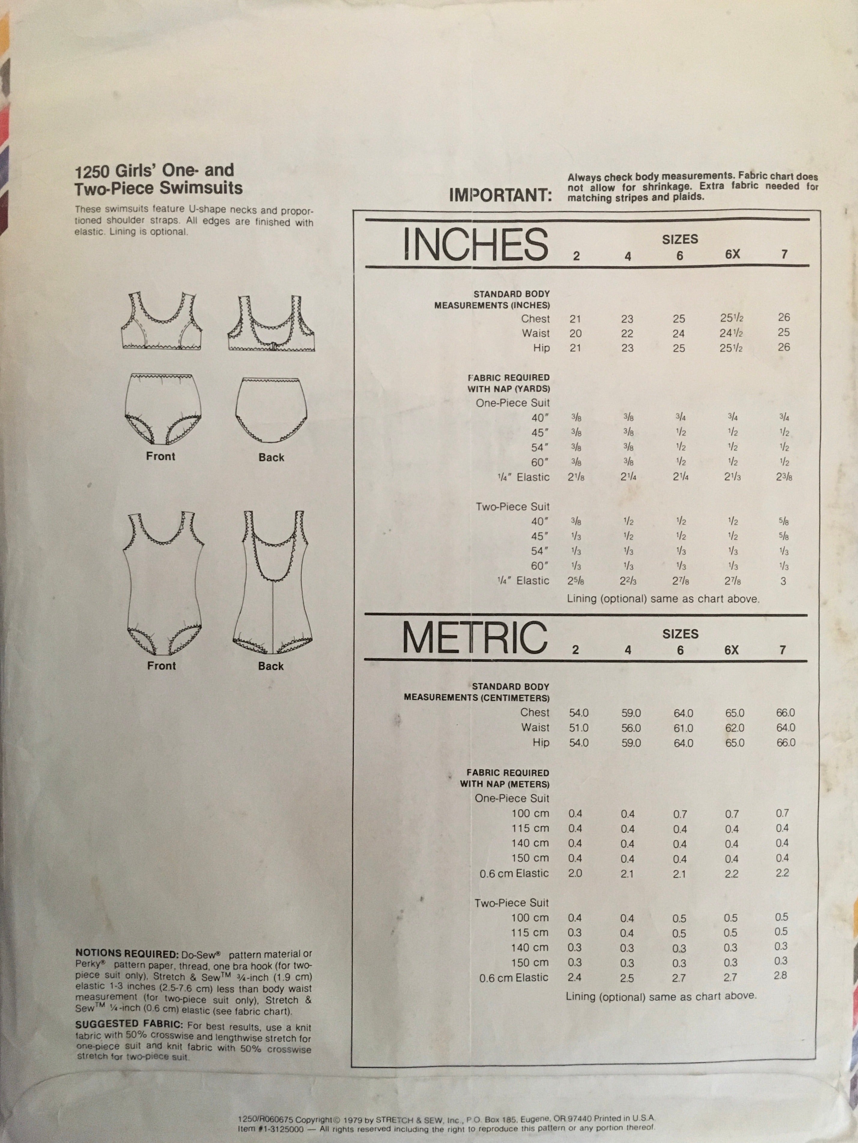 Stretch & Sew 1250 Sewing Pattern (Vintage) UNCUT