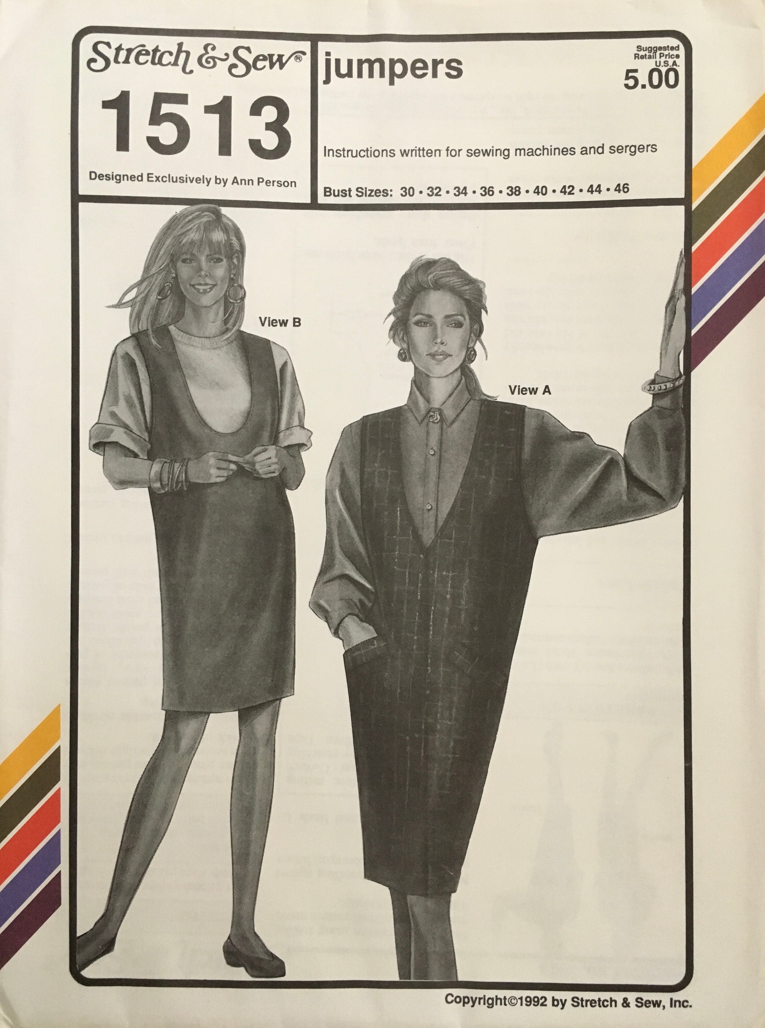 Stretch & Sew 1513 Sewing Pattern (Vintage) UNCUT
