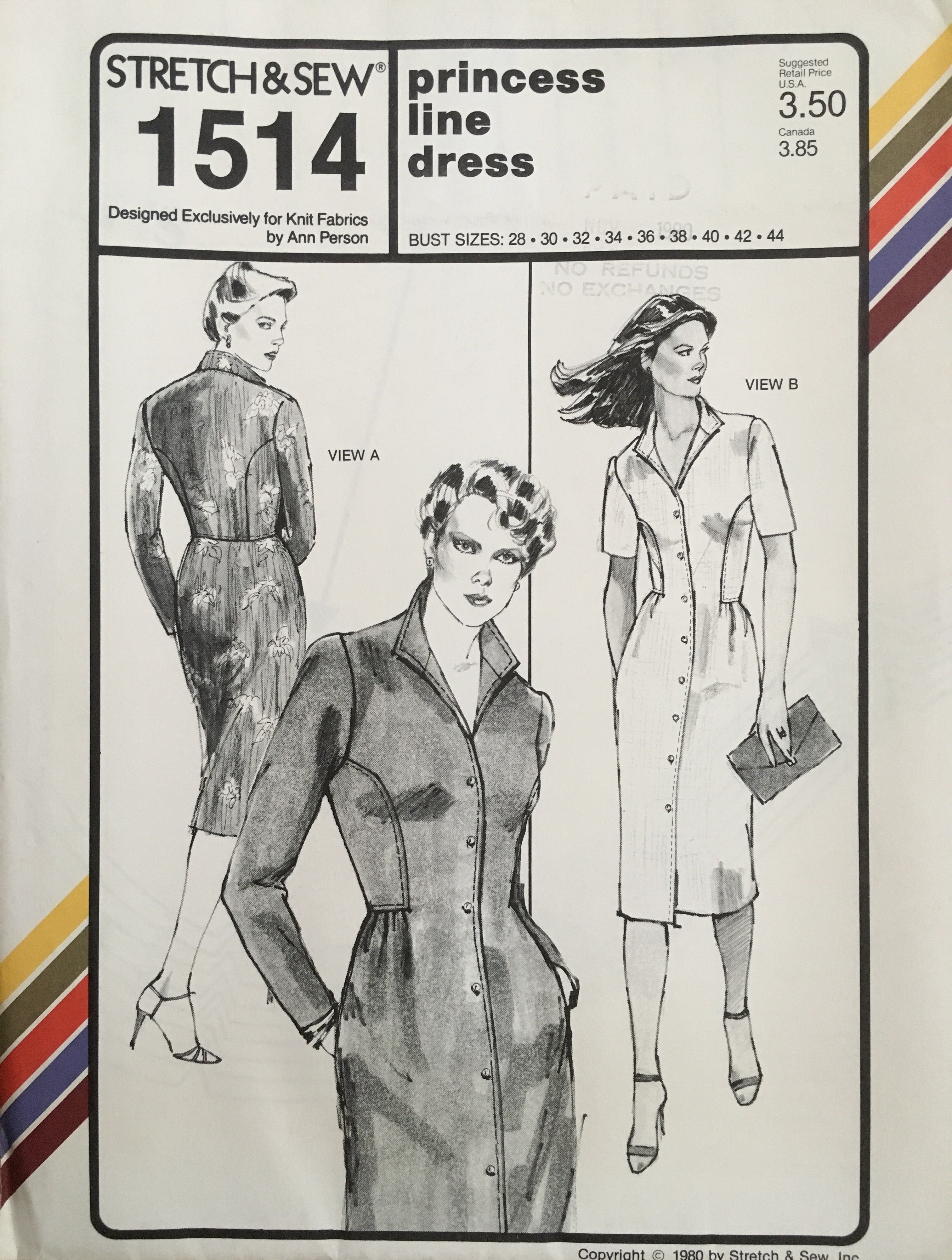 Stretch & Sew 1514 Sewing Pattern (Vintage) UNCUT