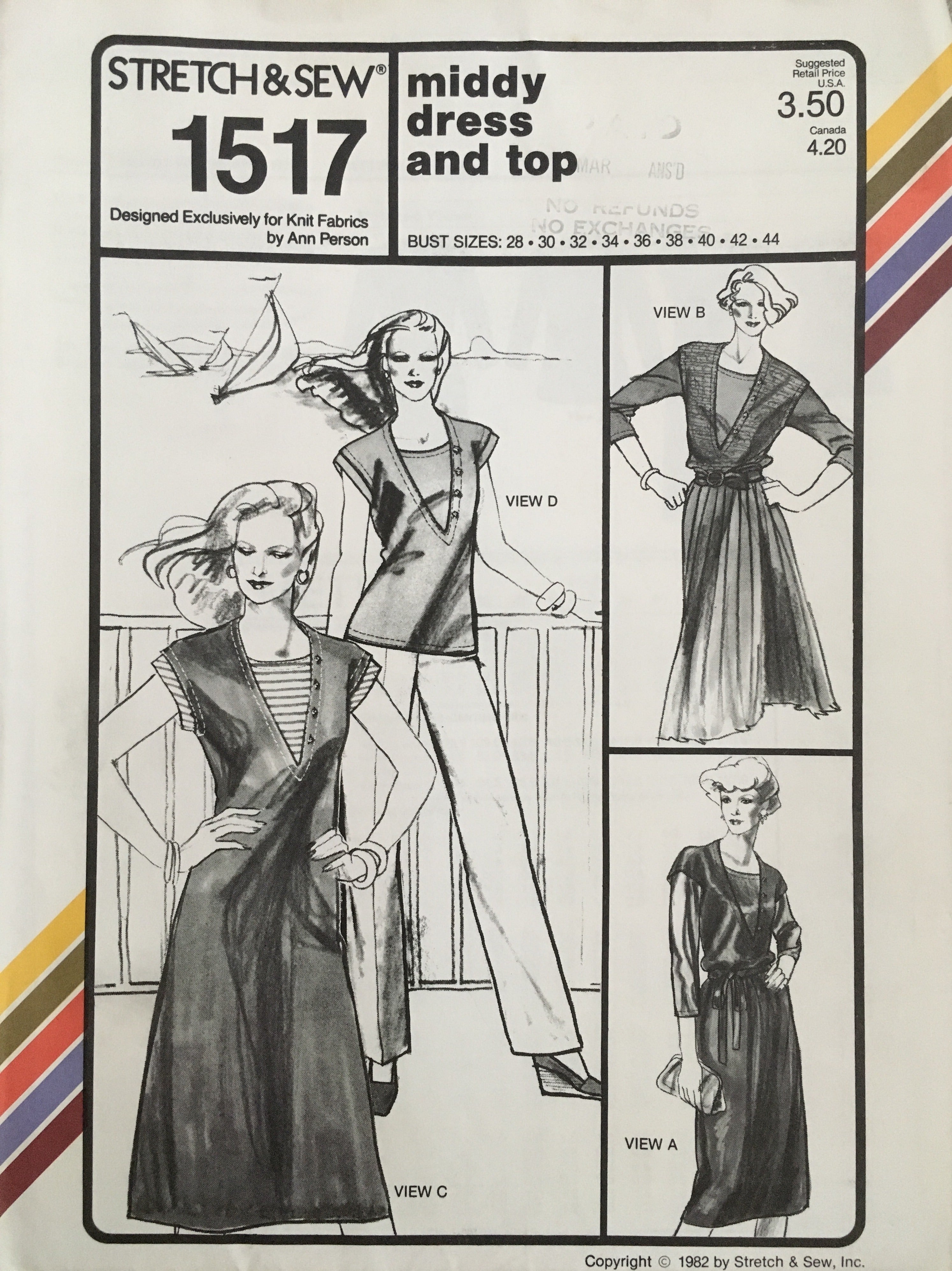 Stretch & Sew 1517 Sewing Pattern (Vintage) UNCUT