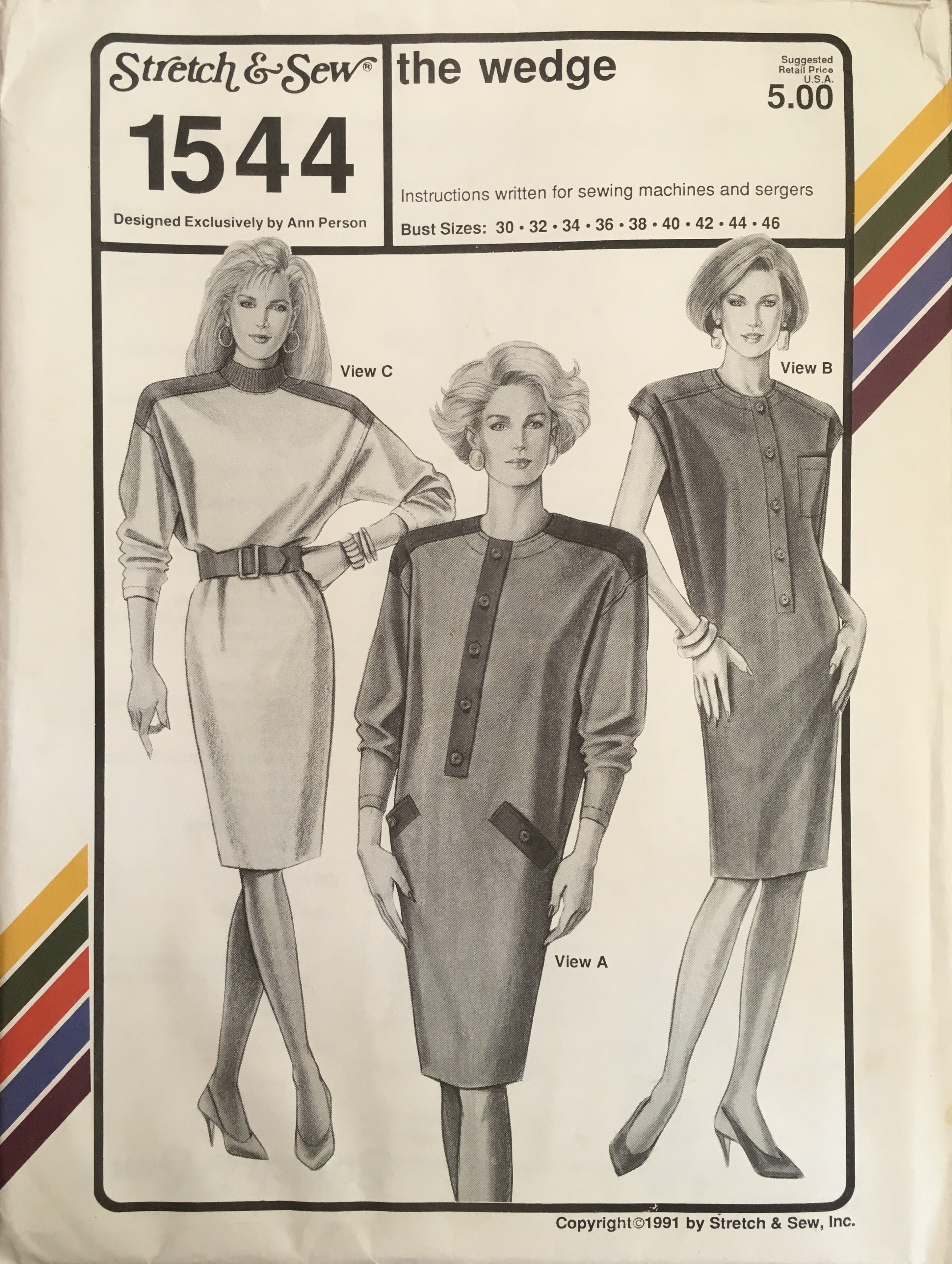 Stretch & Sew 1544 Sewing Pattern (Vintage) UNCUT