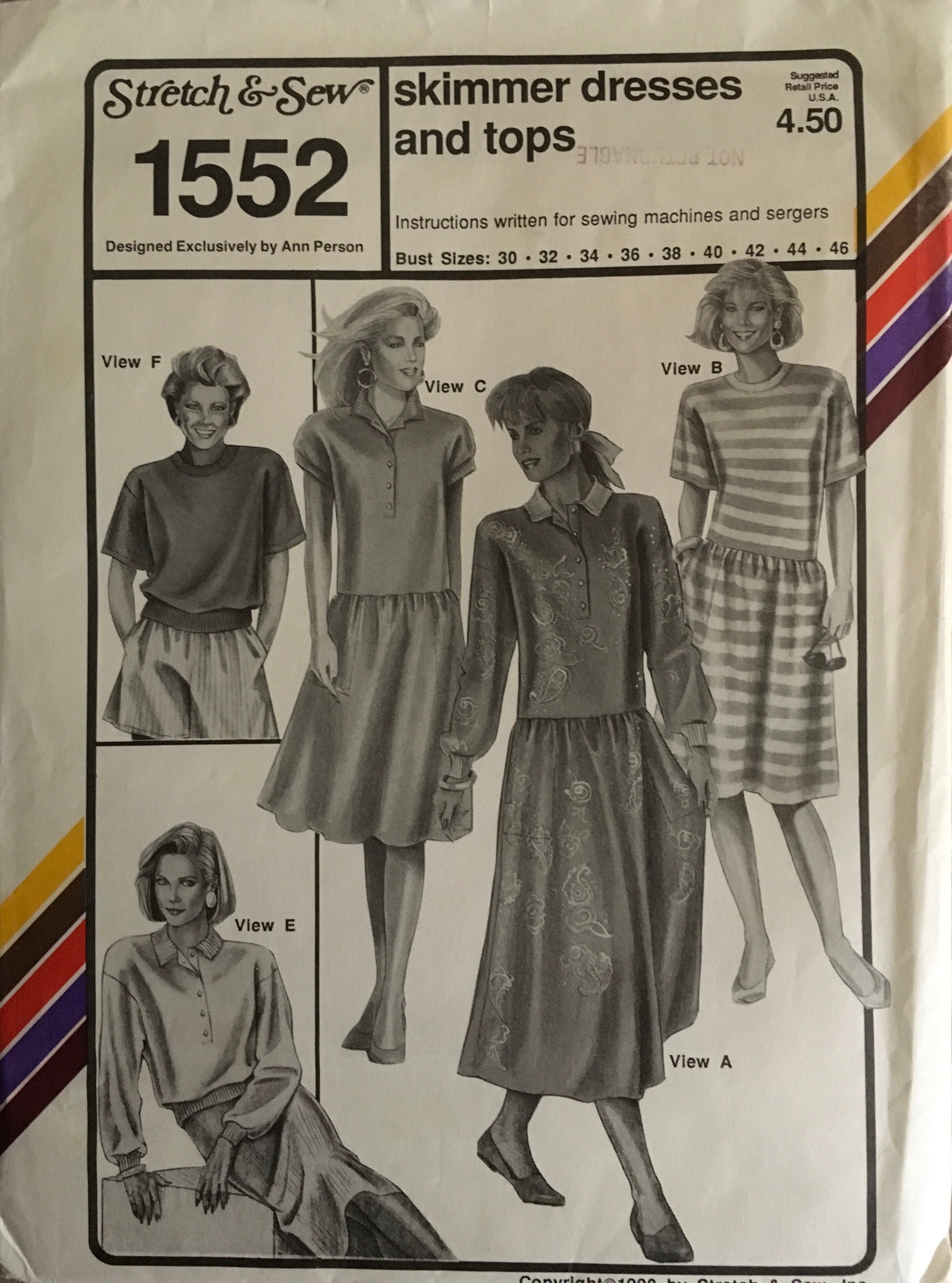 Stretch & Sew 1552 Sewing Pattern (Vintage) UNCUT
