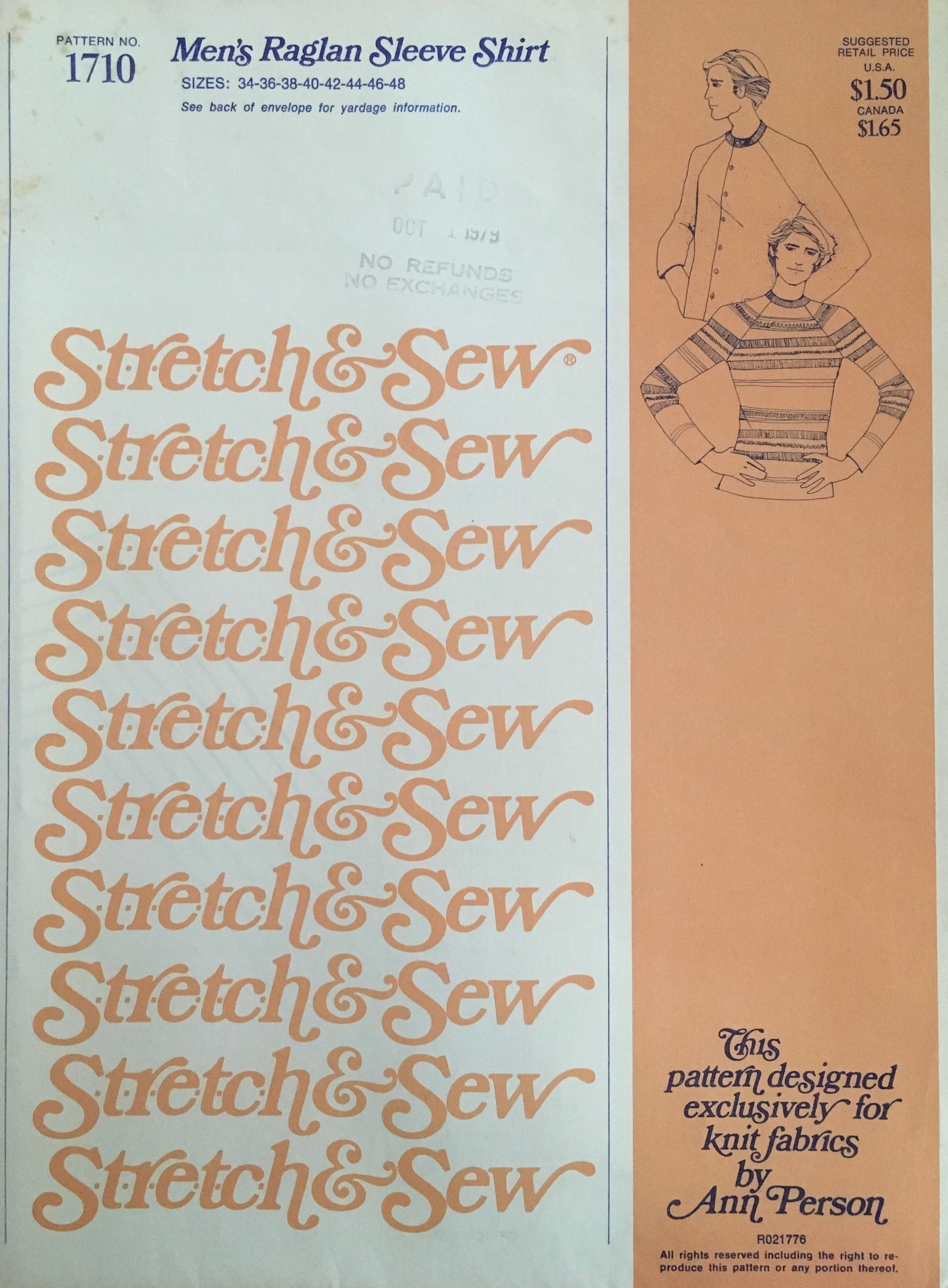 Stretch & Sew 1710 Sewing Pattern (Vintage) UNCUT