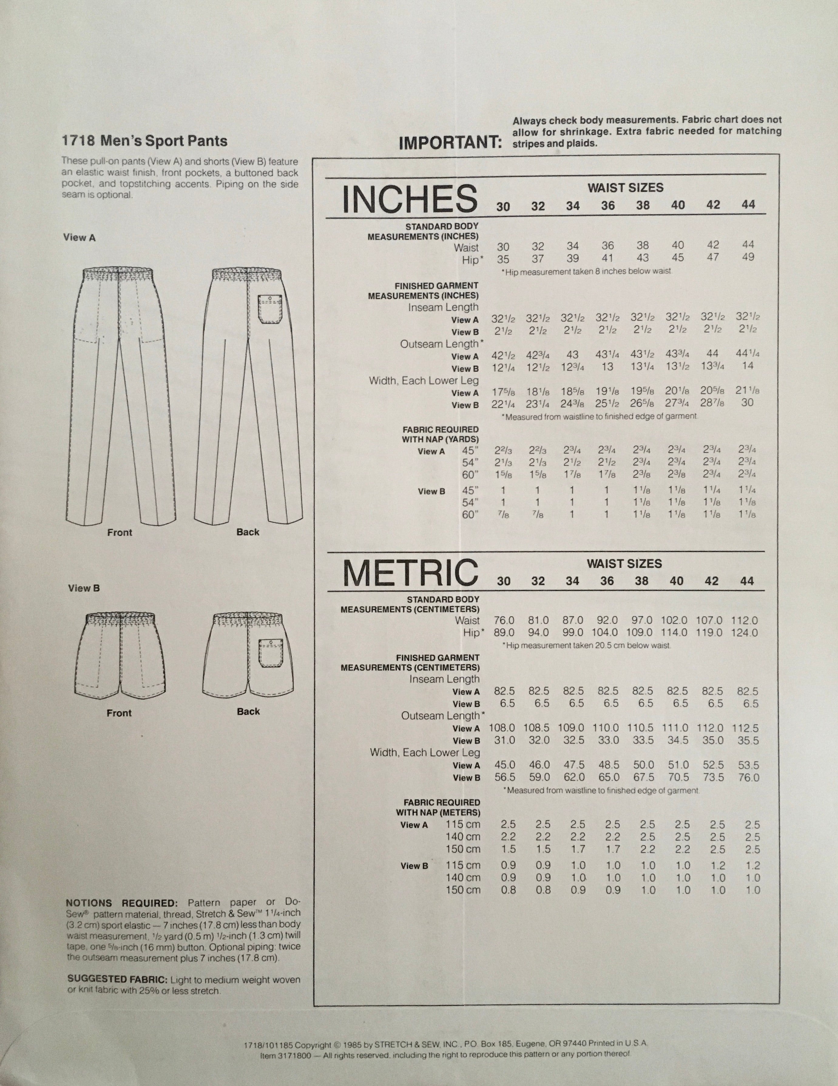 Stretch & Sew 1718 Sewing Pattern (Vintage) UNCUT
