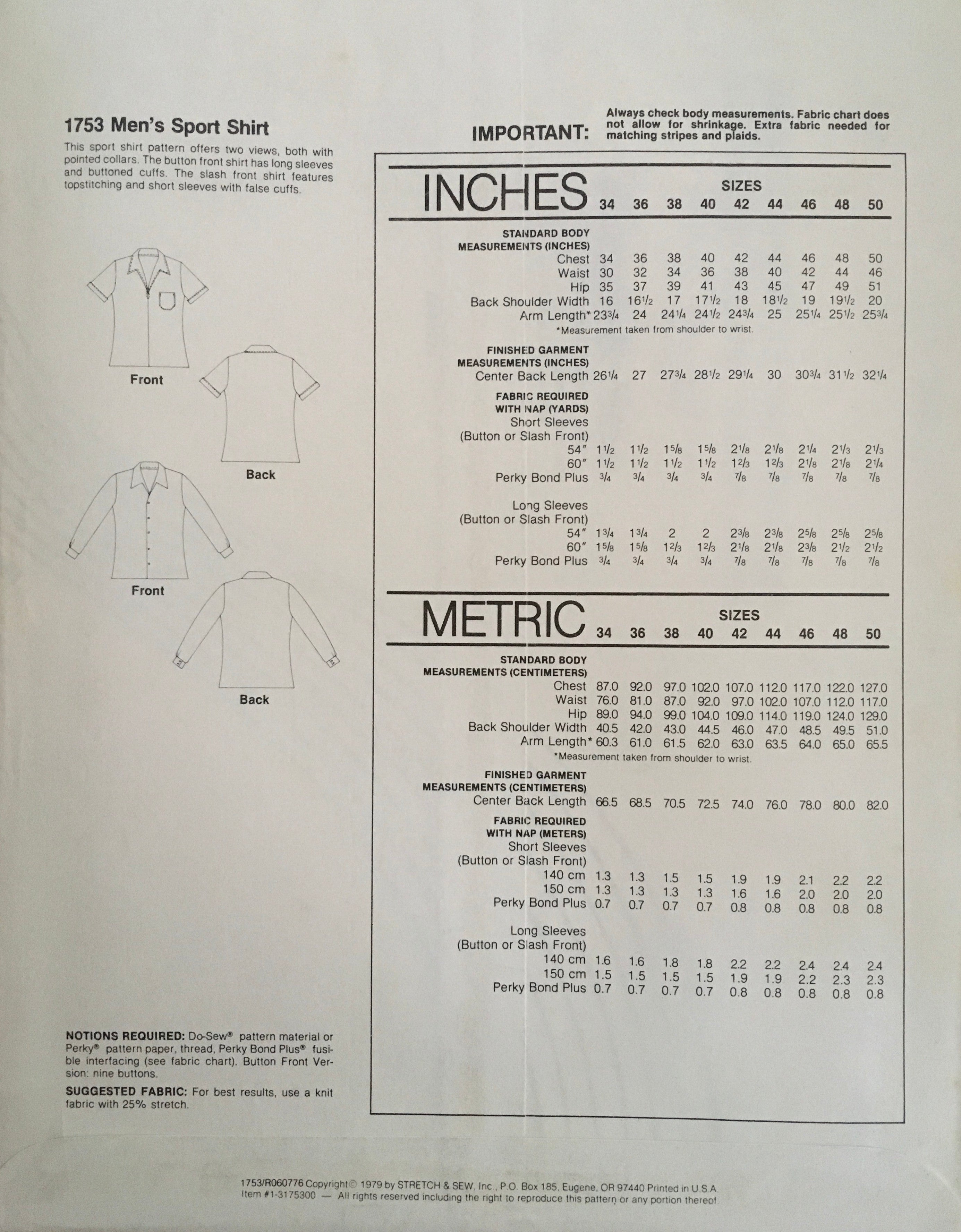 Stretch & Sew 1753 Sewing Pattern (Vintage) UNCUT